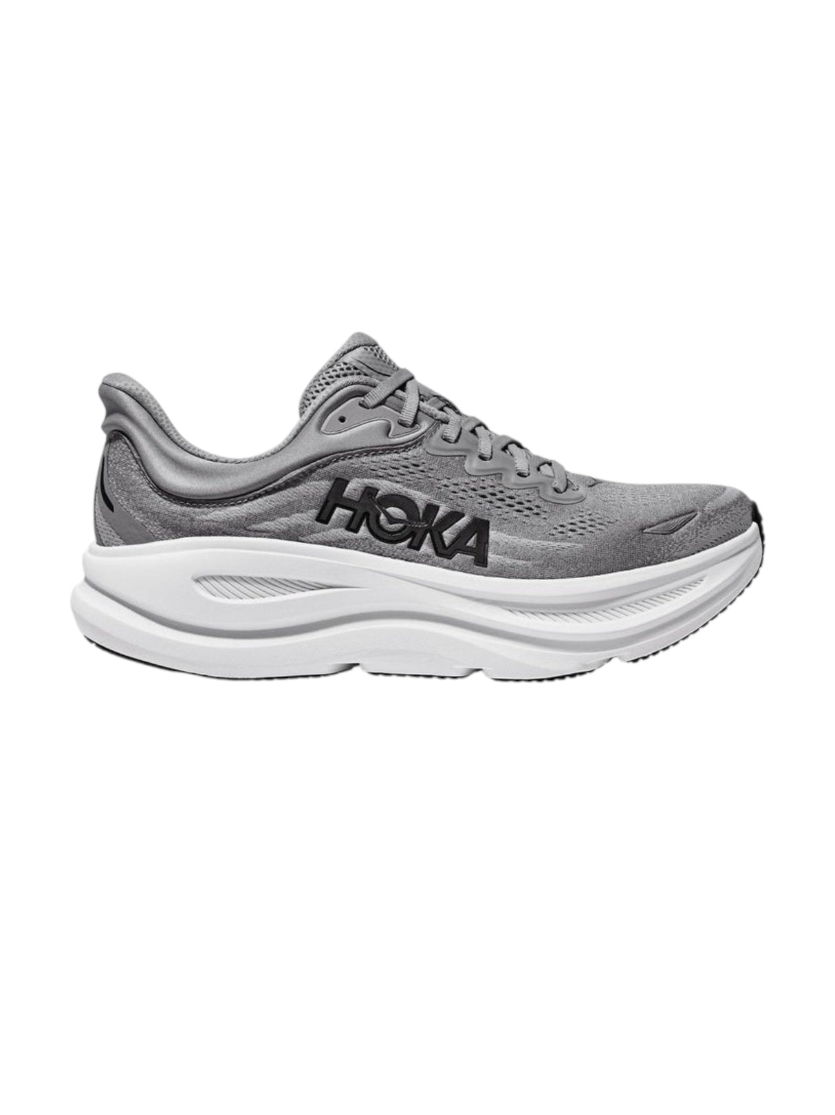 Image for Bondi 9 Running Men's Logo Patched Shoes,Grey