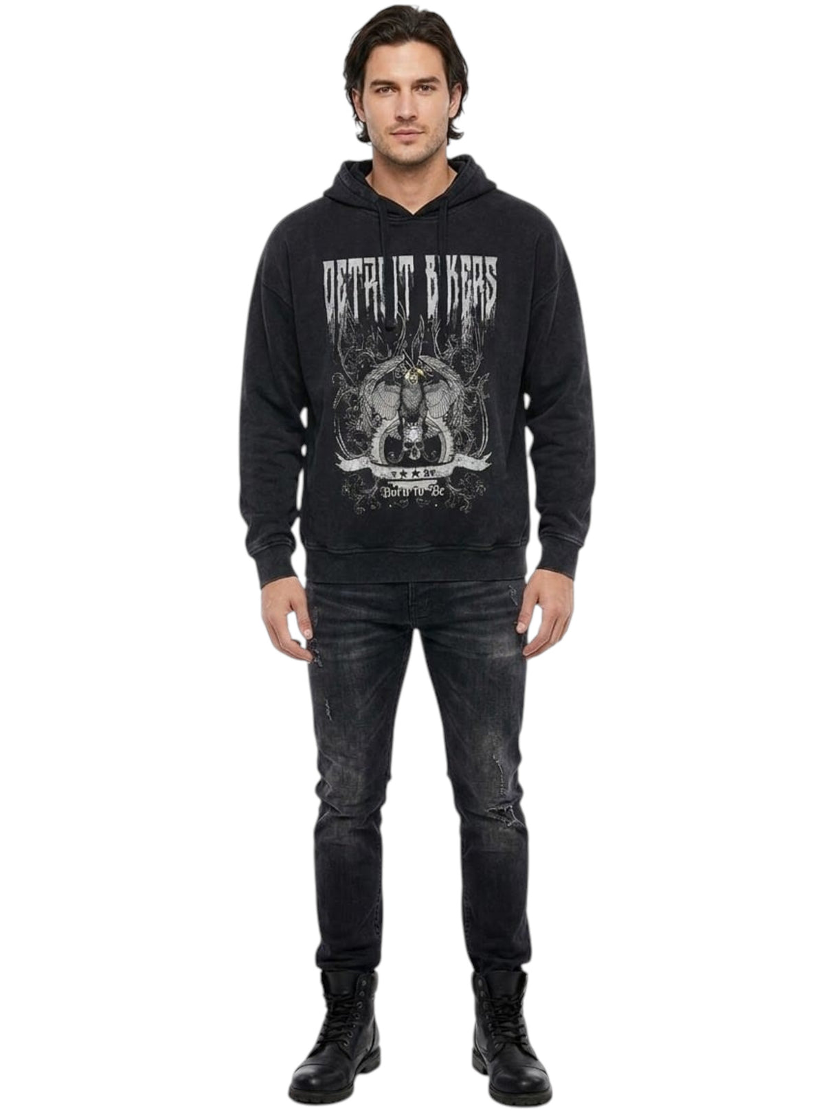Image for Men's Printed Hoodies,Black