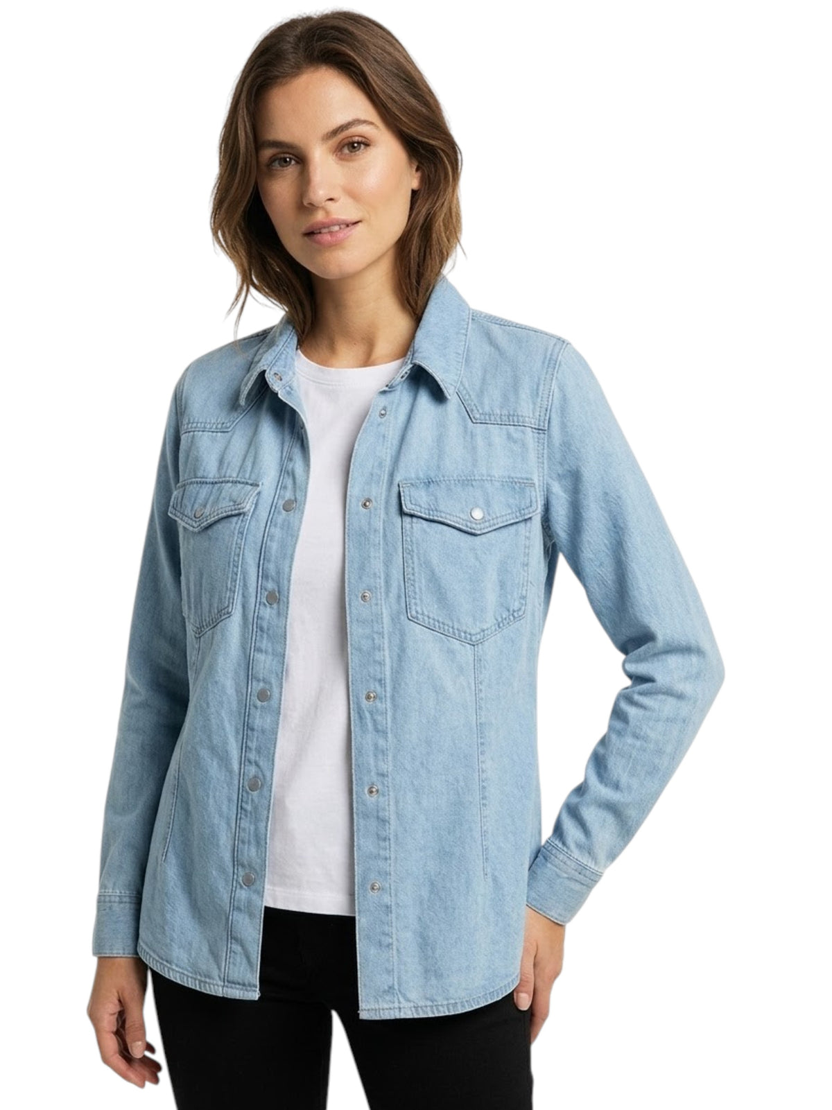 Image for Women's Plain Jeans Jackets,Blue