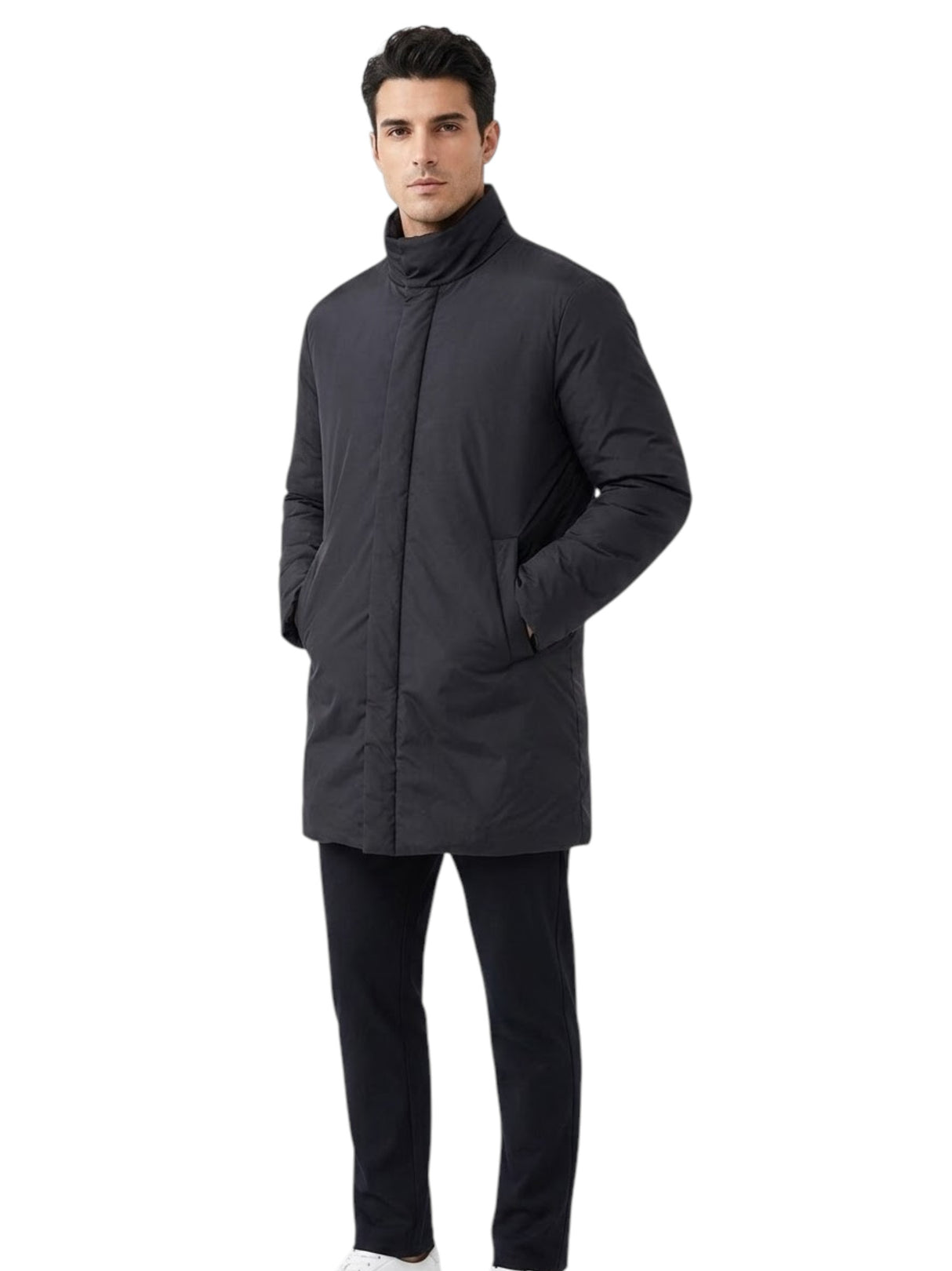 Image for Men's Plain Quilted Jackets,Black