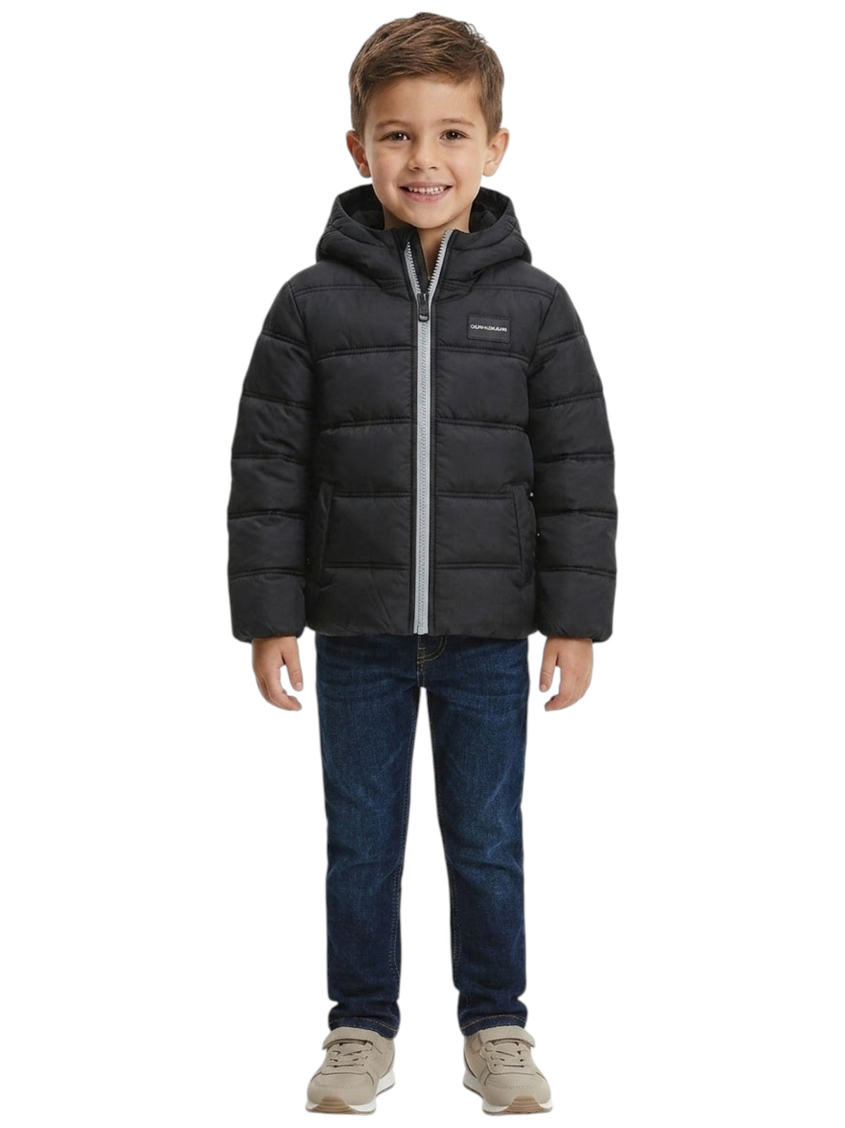 Image for Kids Boy's Plain Bubble Jacket,Black