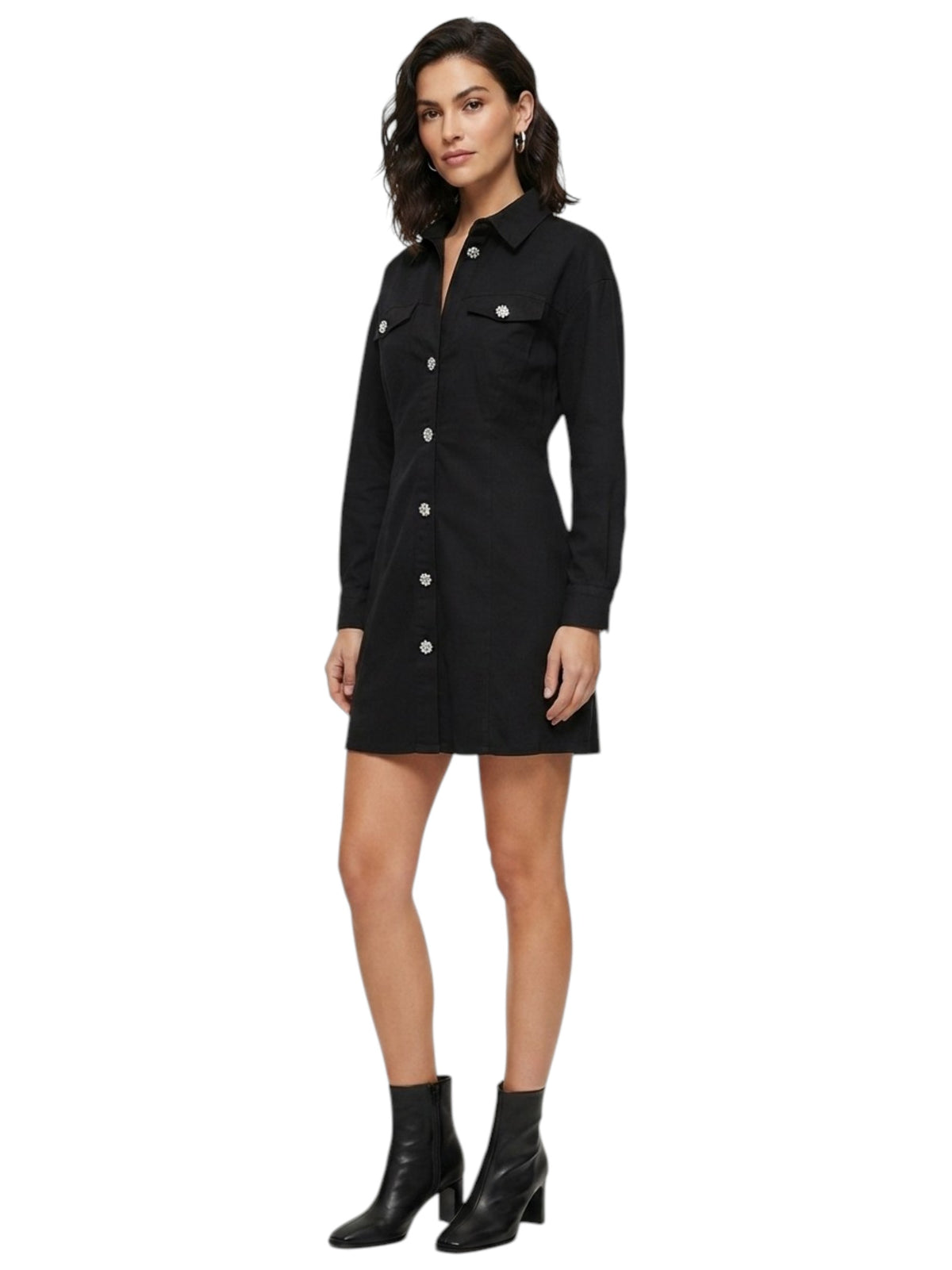 Image for Women's Plain Solid Dress,Black
