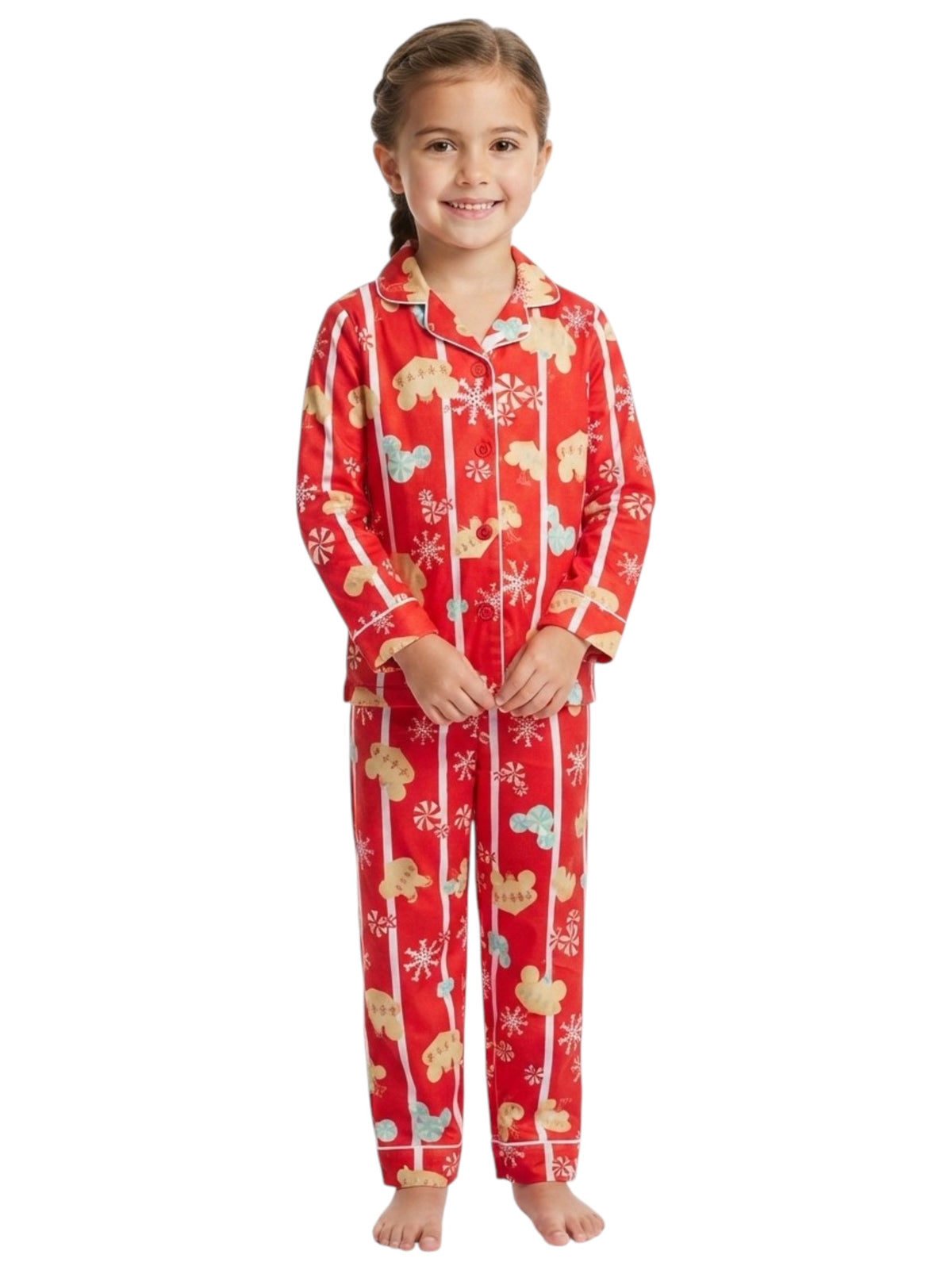 Image for Kids Girl's Printed Sleepwear Set 2 Pieces,Red