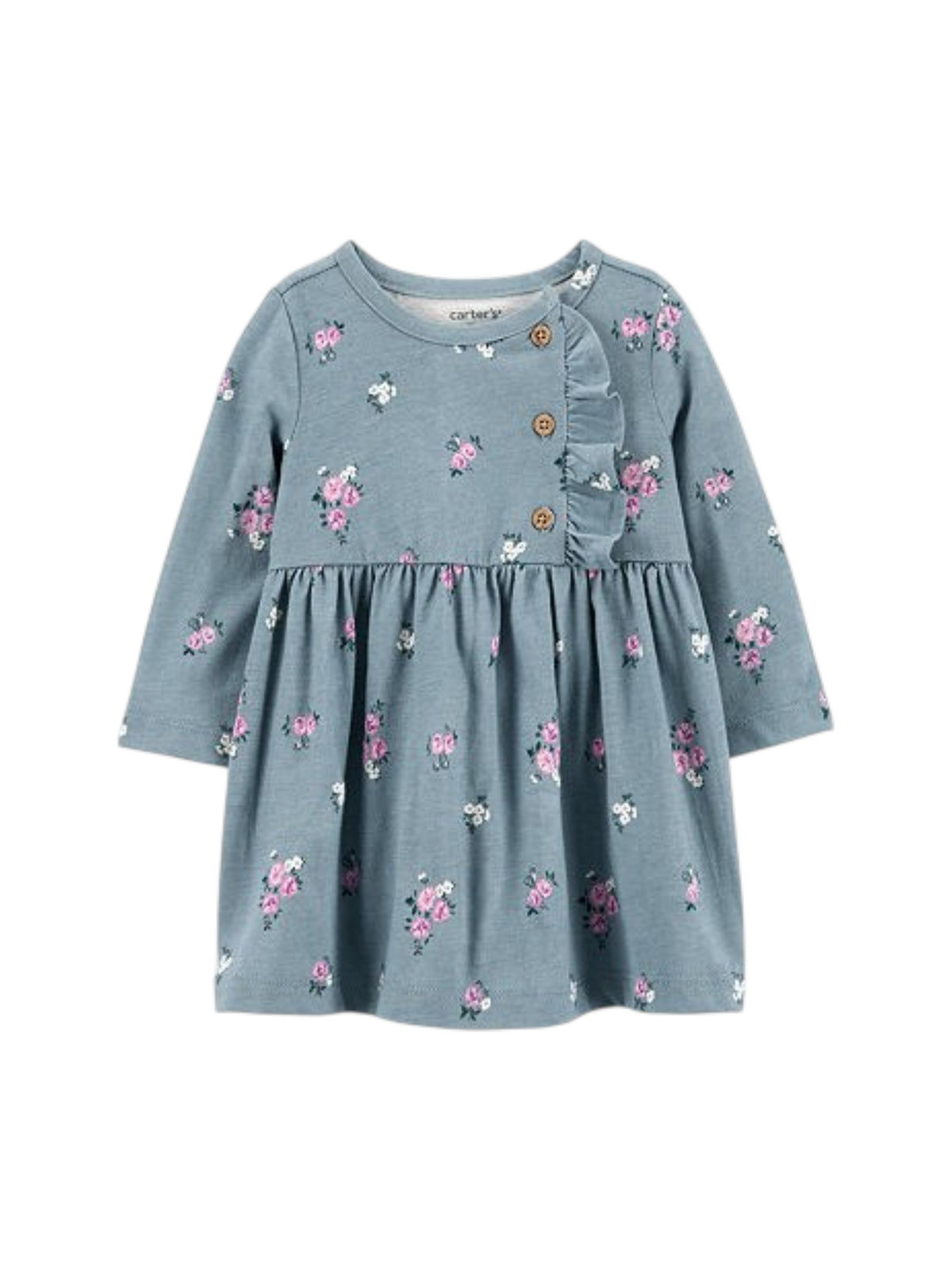 Image for Kids Girl's Floral Printed Dress Set 2 Pieces,Dusty Blue