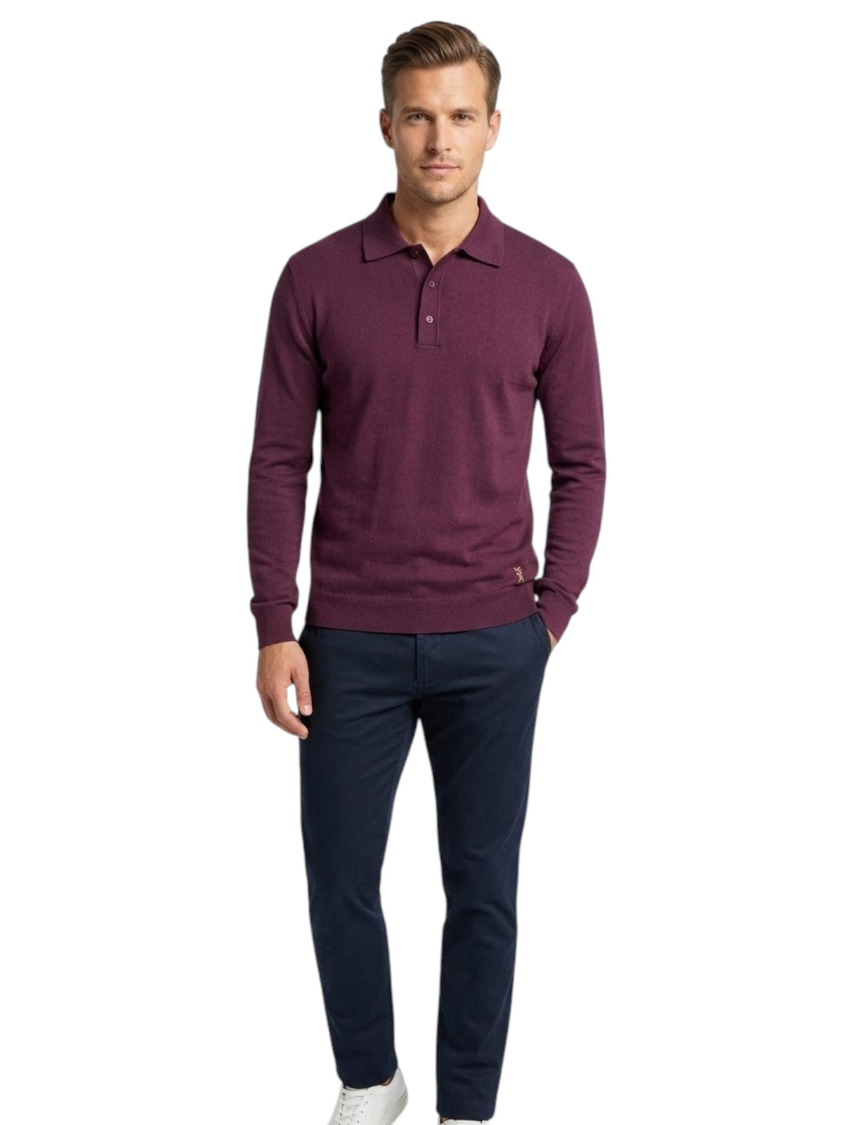 Image for Men's Textured Top,Burgandy