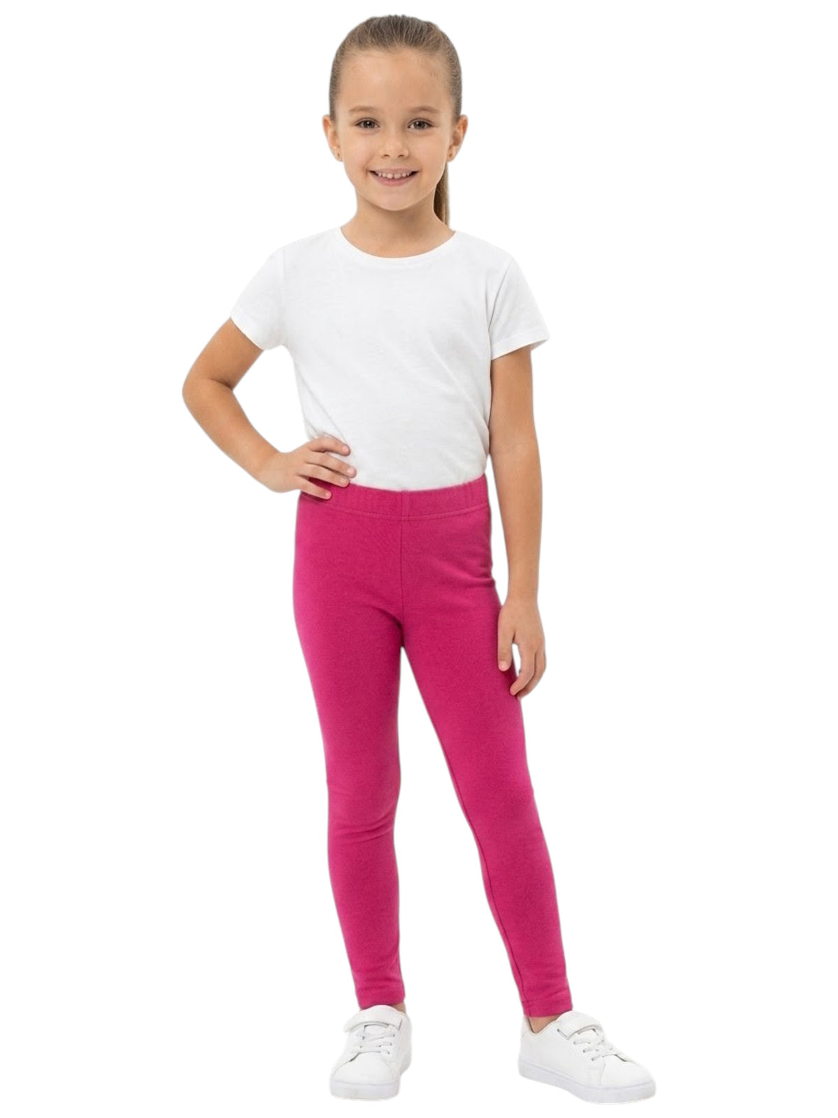 Image for Kids Girl's Plain Solid Pant,Hot Pink