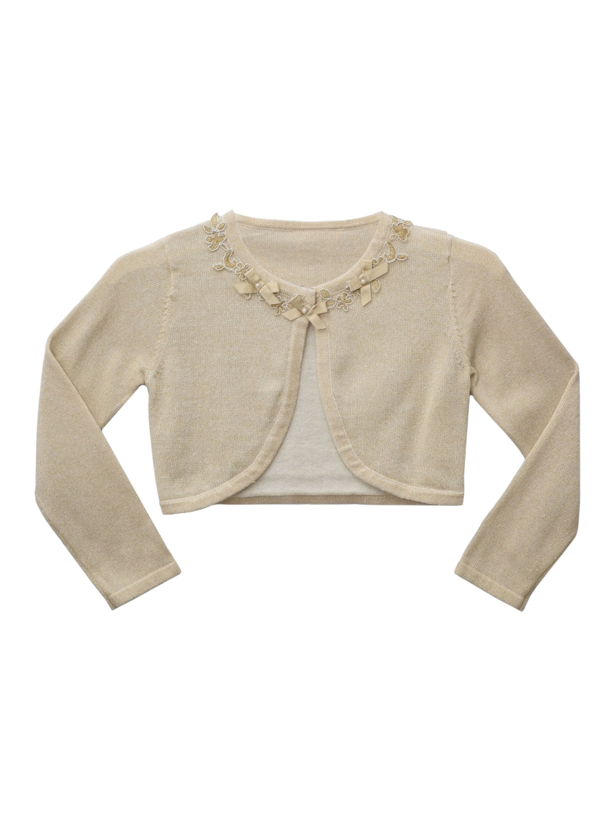 Image for Kids Girl's Plain Glitter Cardigan,Beige
