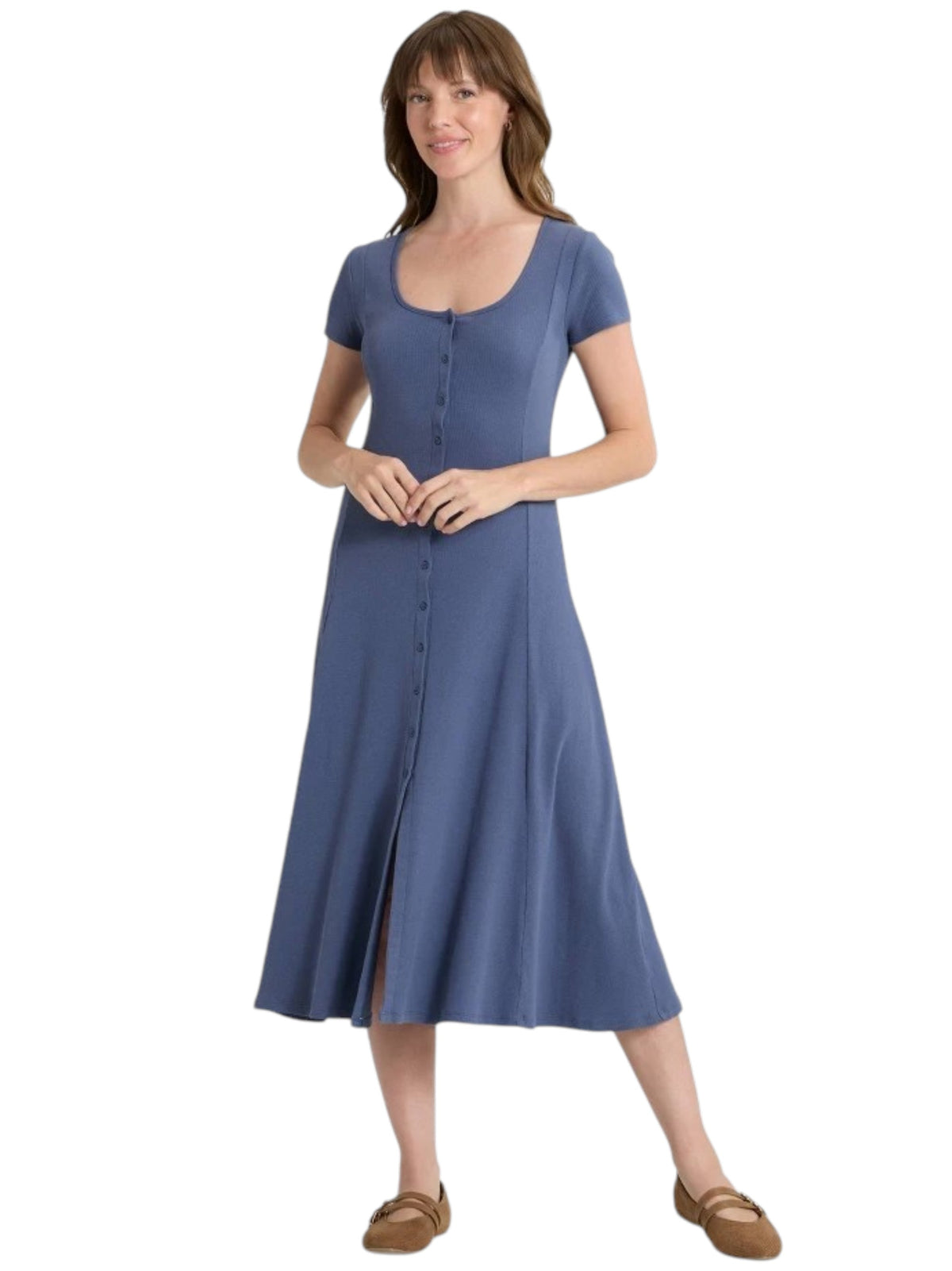 Image for Women's Ribbed Dress,Dusty Blue