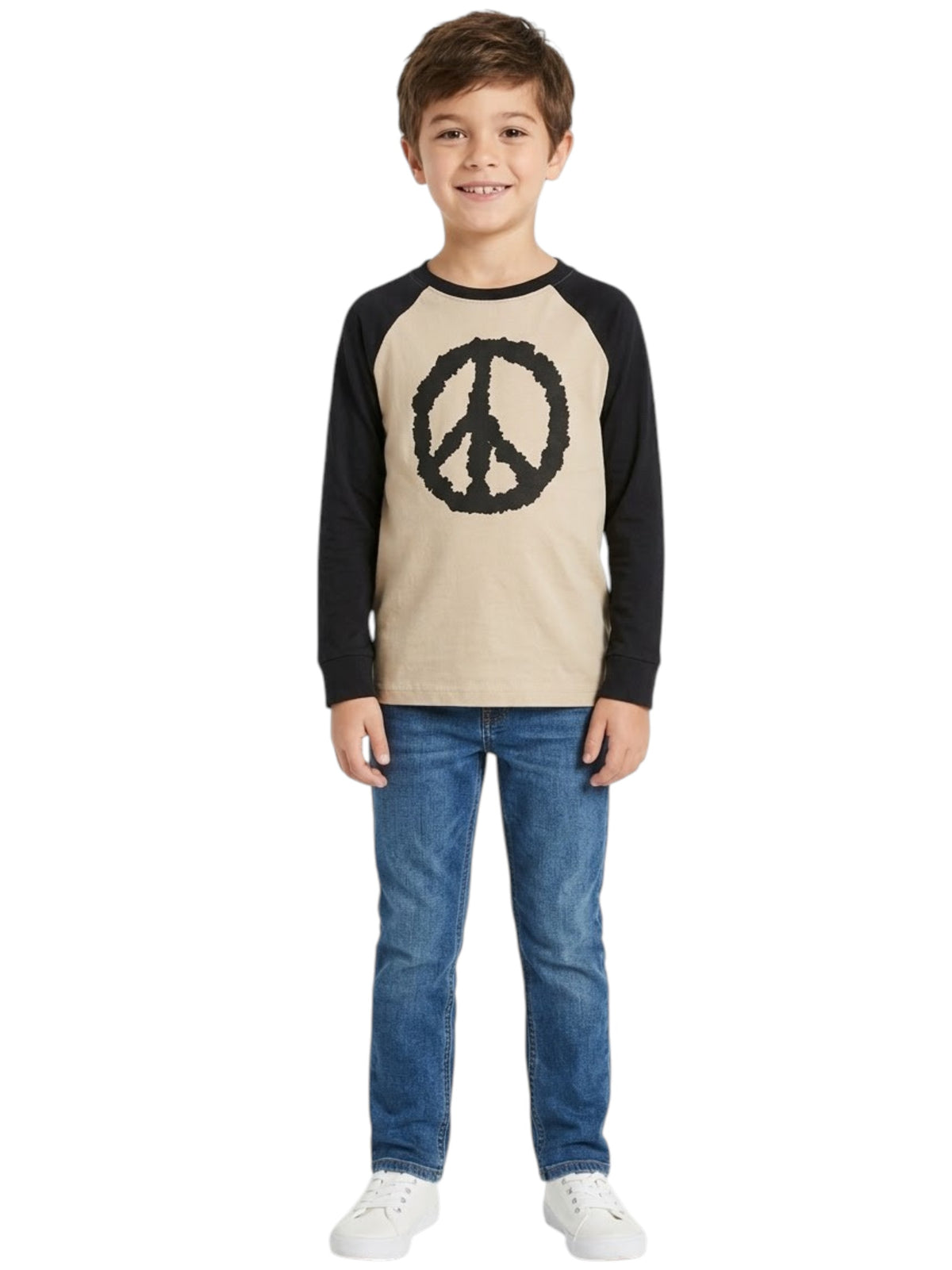 Image for Kids Boy's Color Blocked Top,Black/Beige