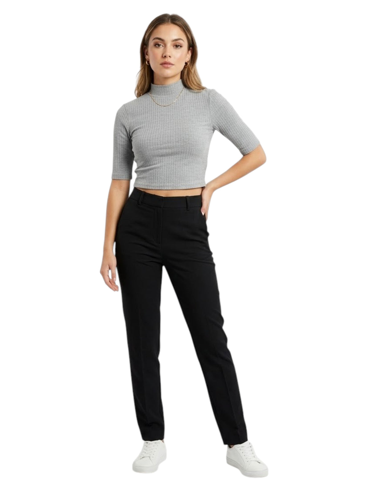 Image for Women's Ribbed Top,Grey