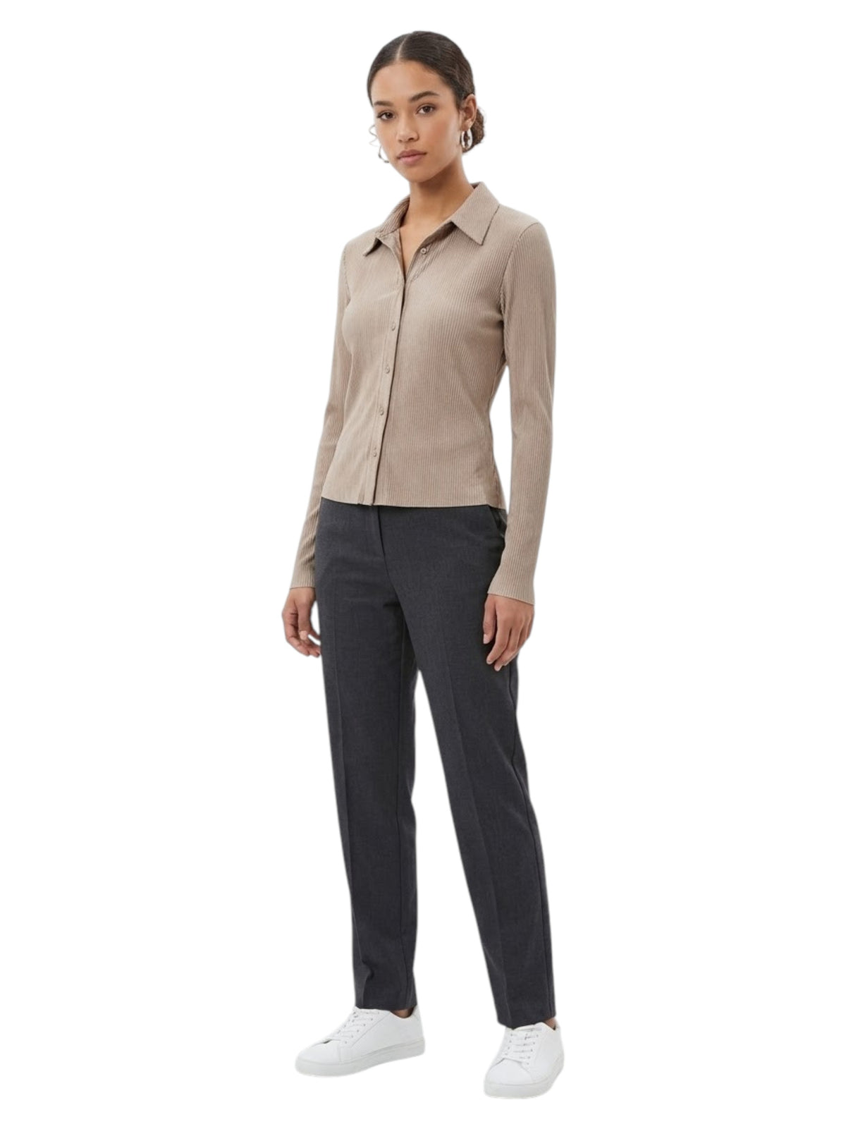 Image for Women's Ribbed Top,Beige