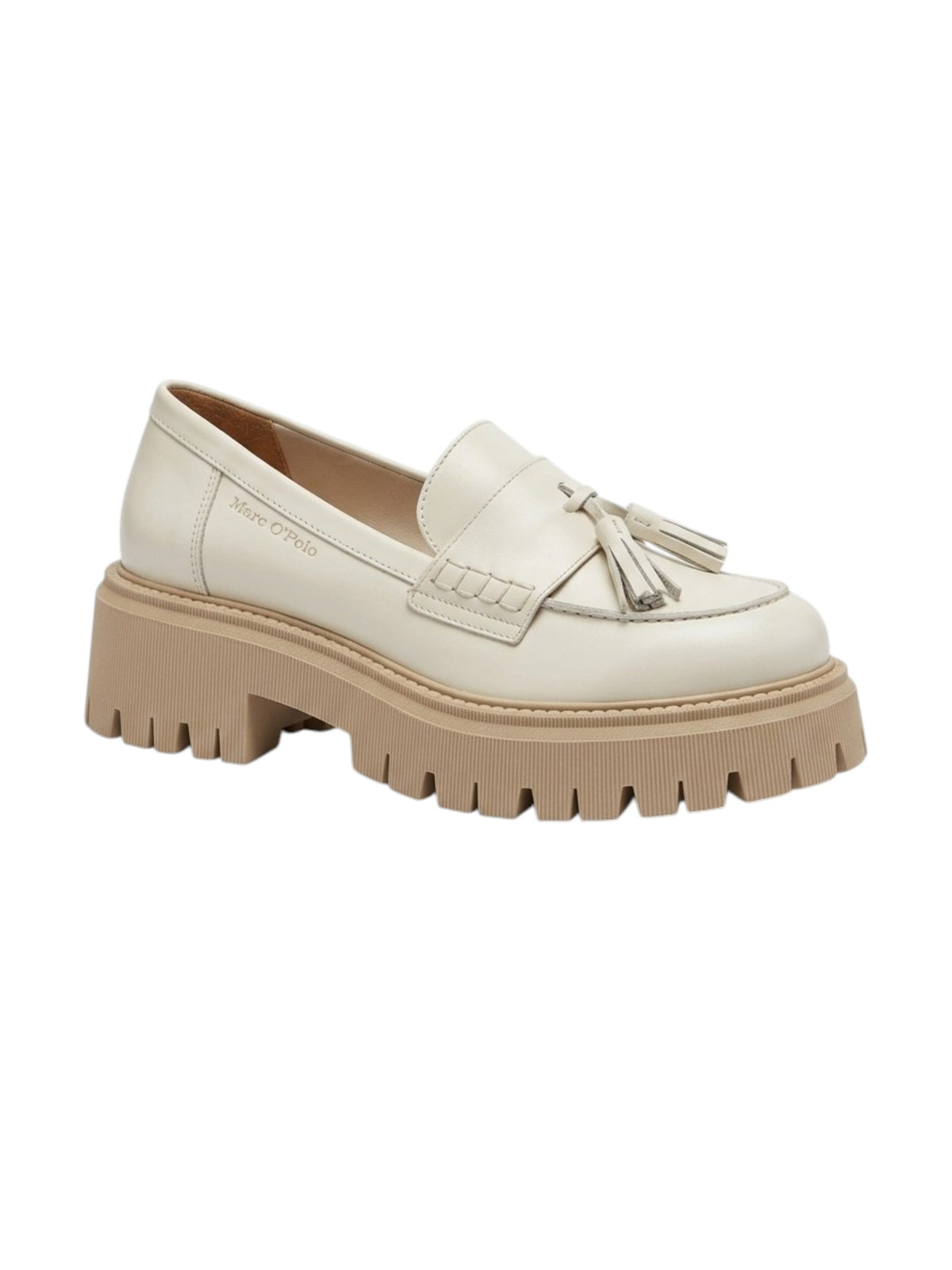 Image for Women's Plain Tassel Loafer Shoes,Off White