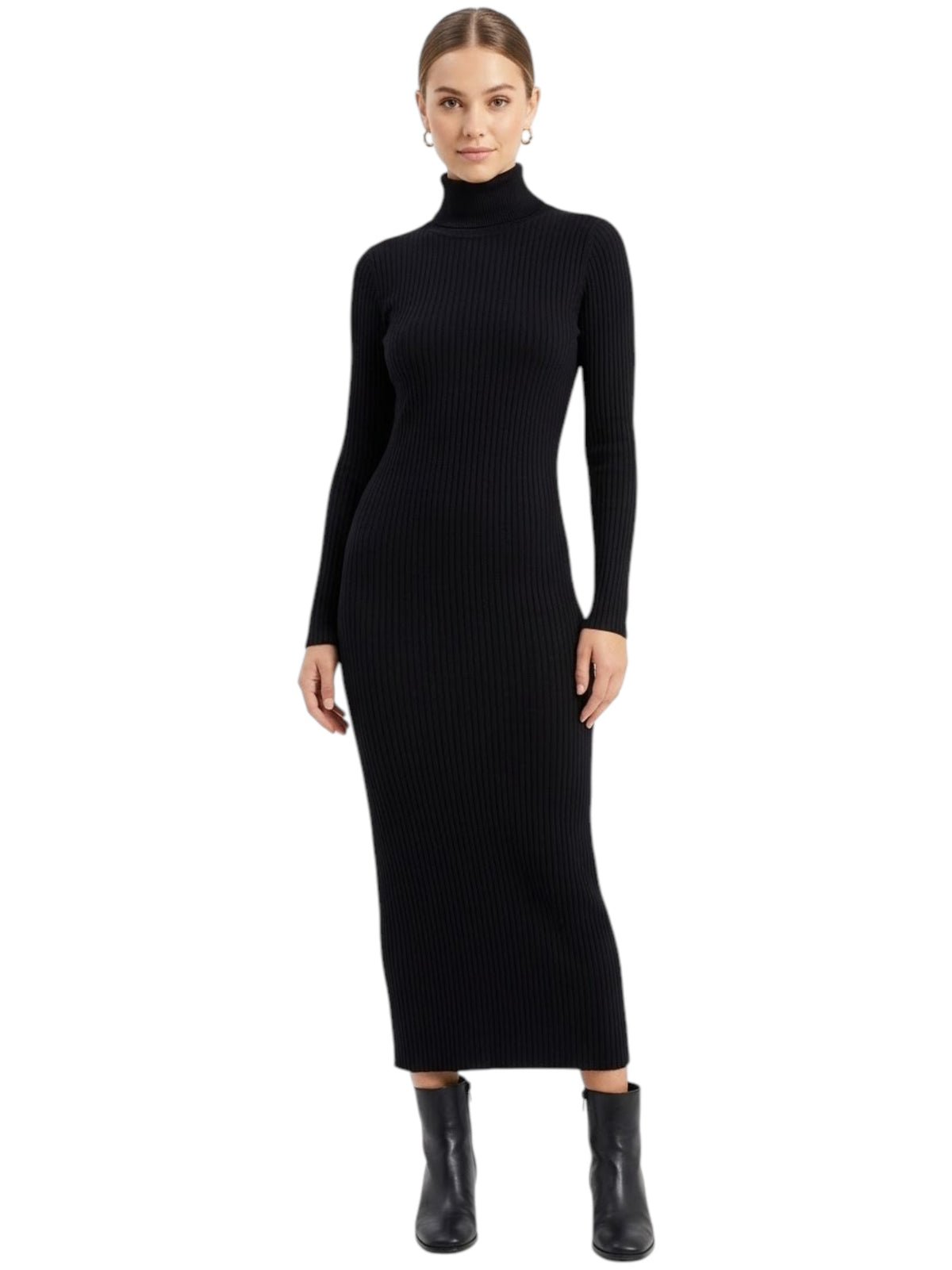 Image for Women's Ribbed Dress,Black