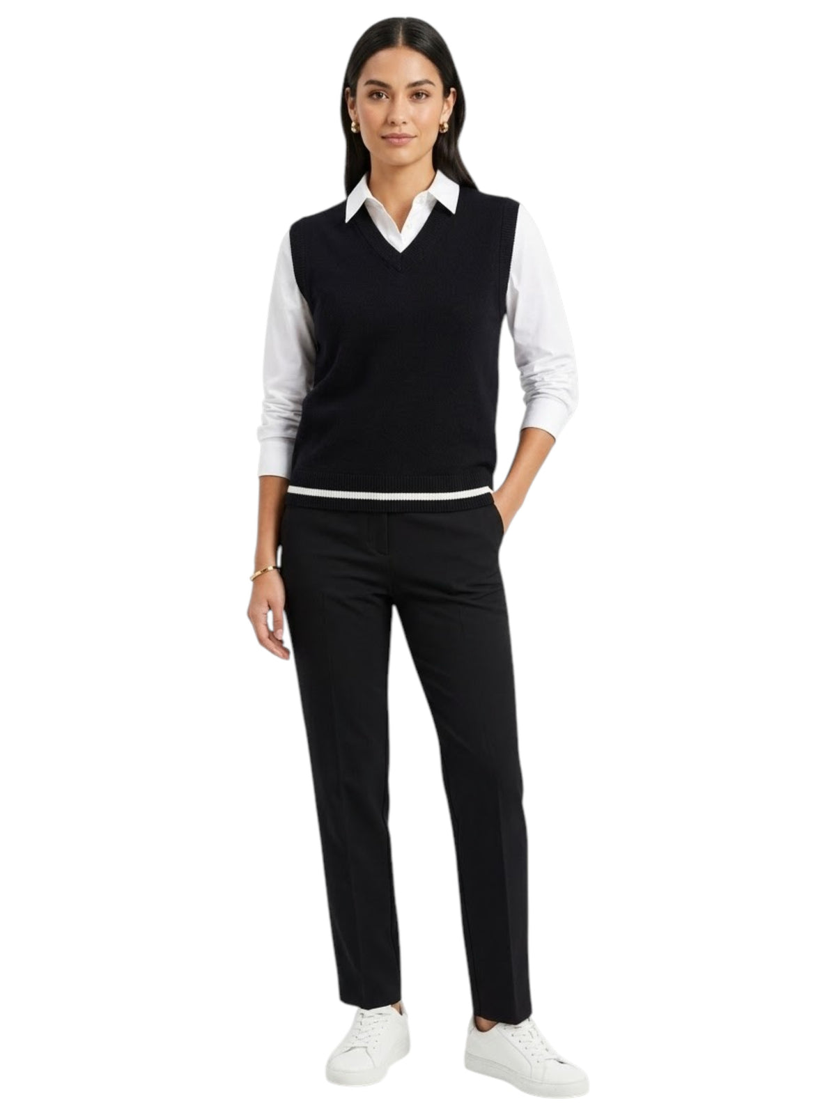 Image for Women's Plain Solid Vest,Black