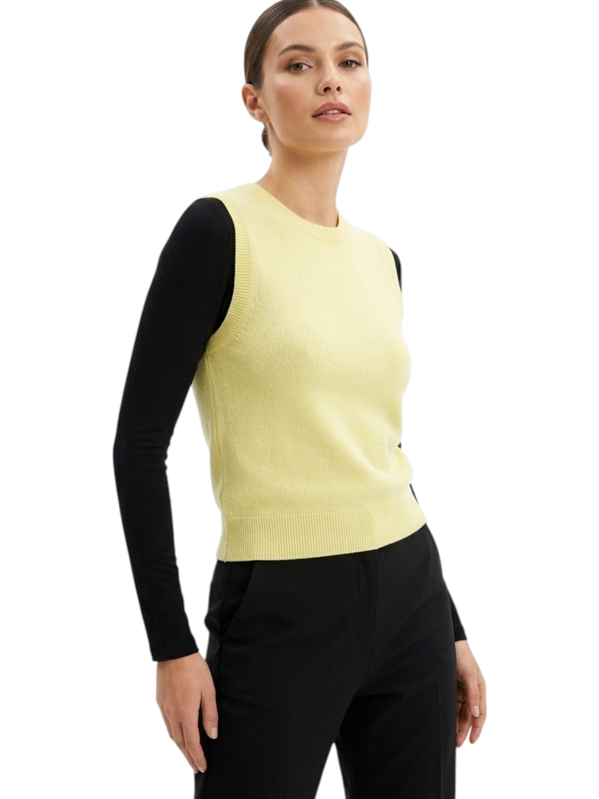 Image for Women's Plain Solid Vest,Yellow