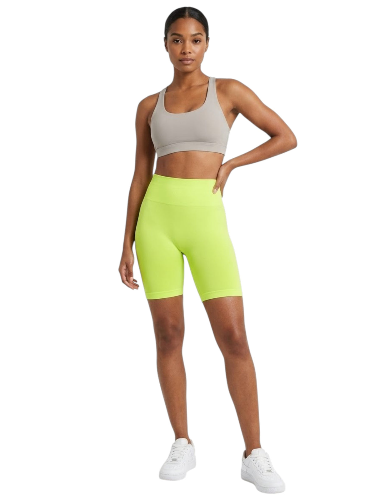 Image for Women's Plain Solid Short Legging,Light Green