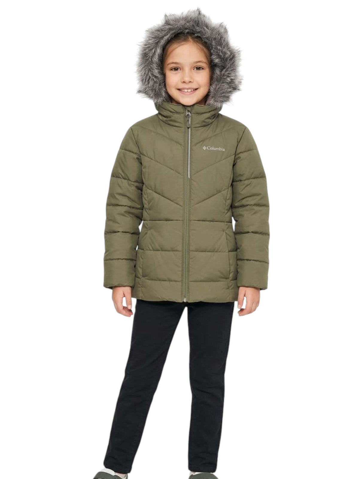 Image for Kids Girl's Plain Jacket,Olive