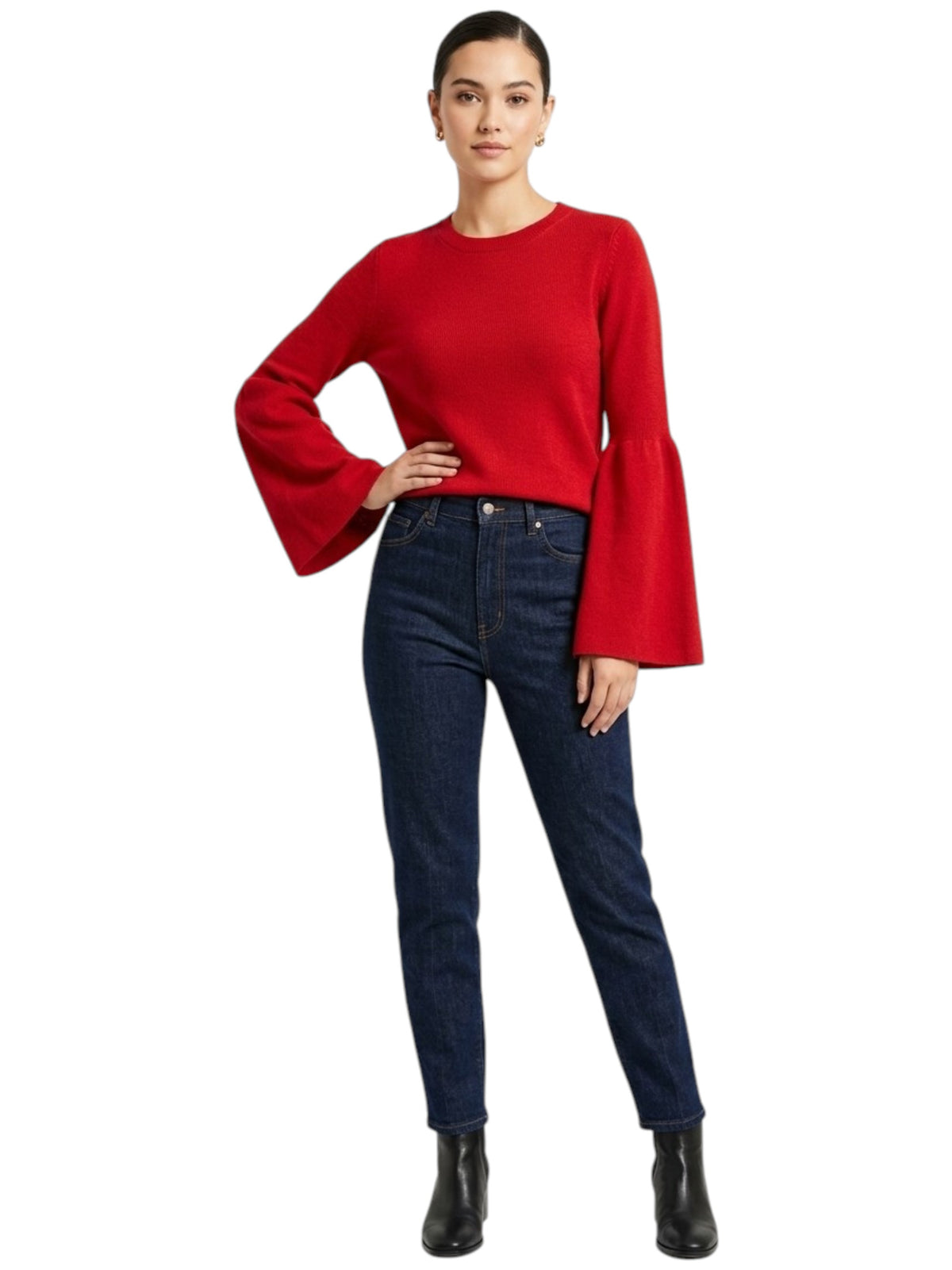 Image for Women's Plain Knitted Top,Red
