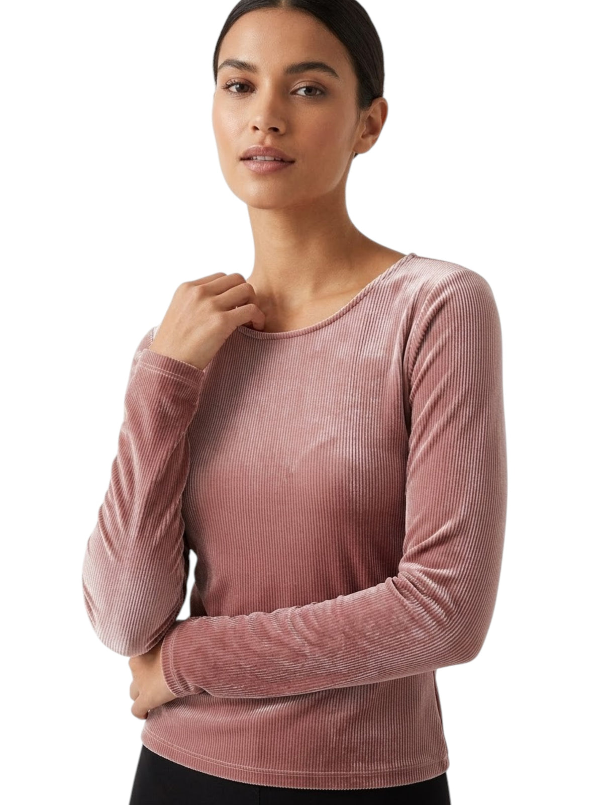 Image for Women's Ribbed Top,Dusty Pink