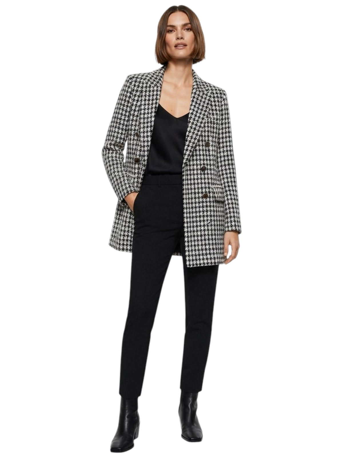 Image for Women's Textured Blazer,Black/White