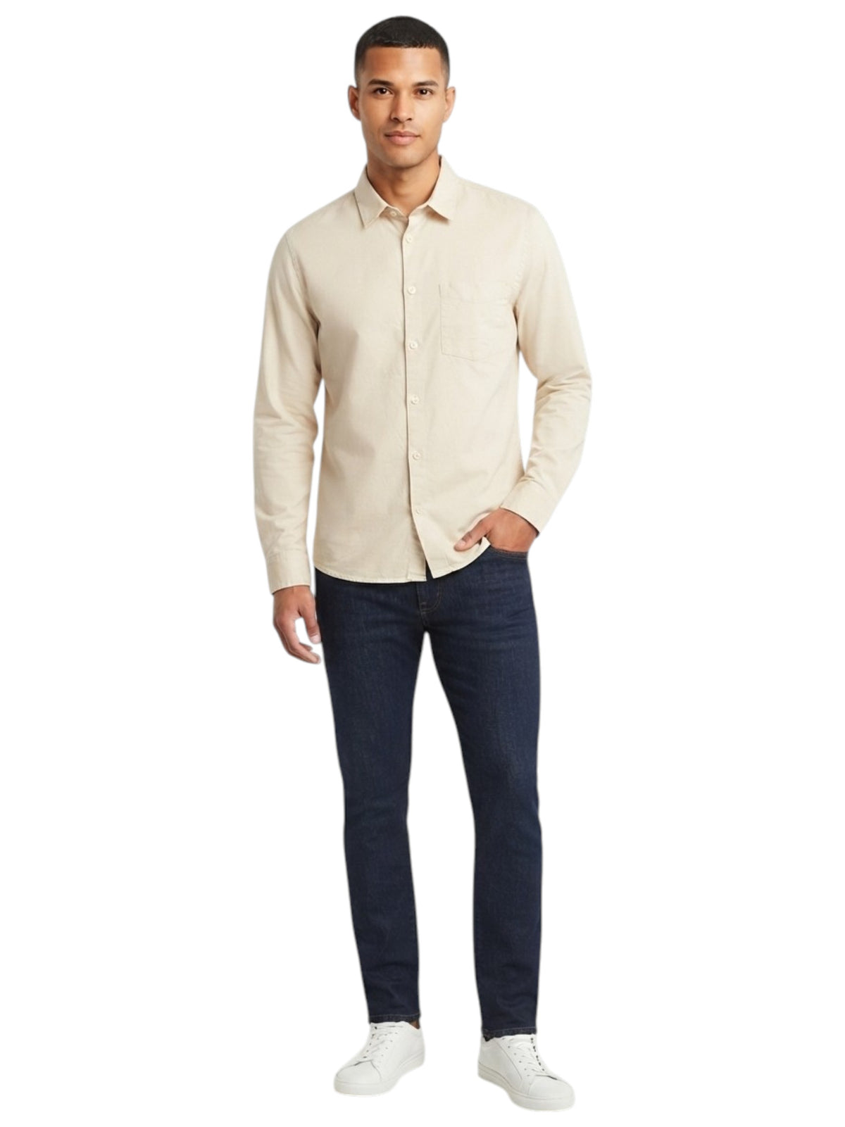 Image for Men's Plain Dress Shirt,Beige