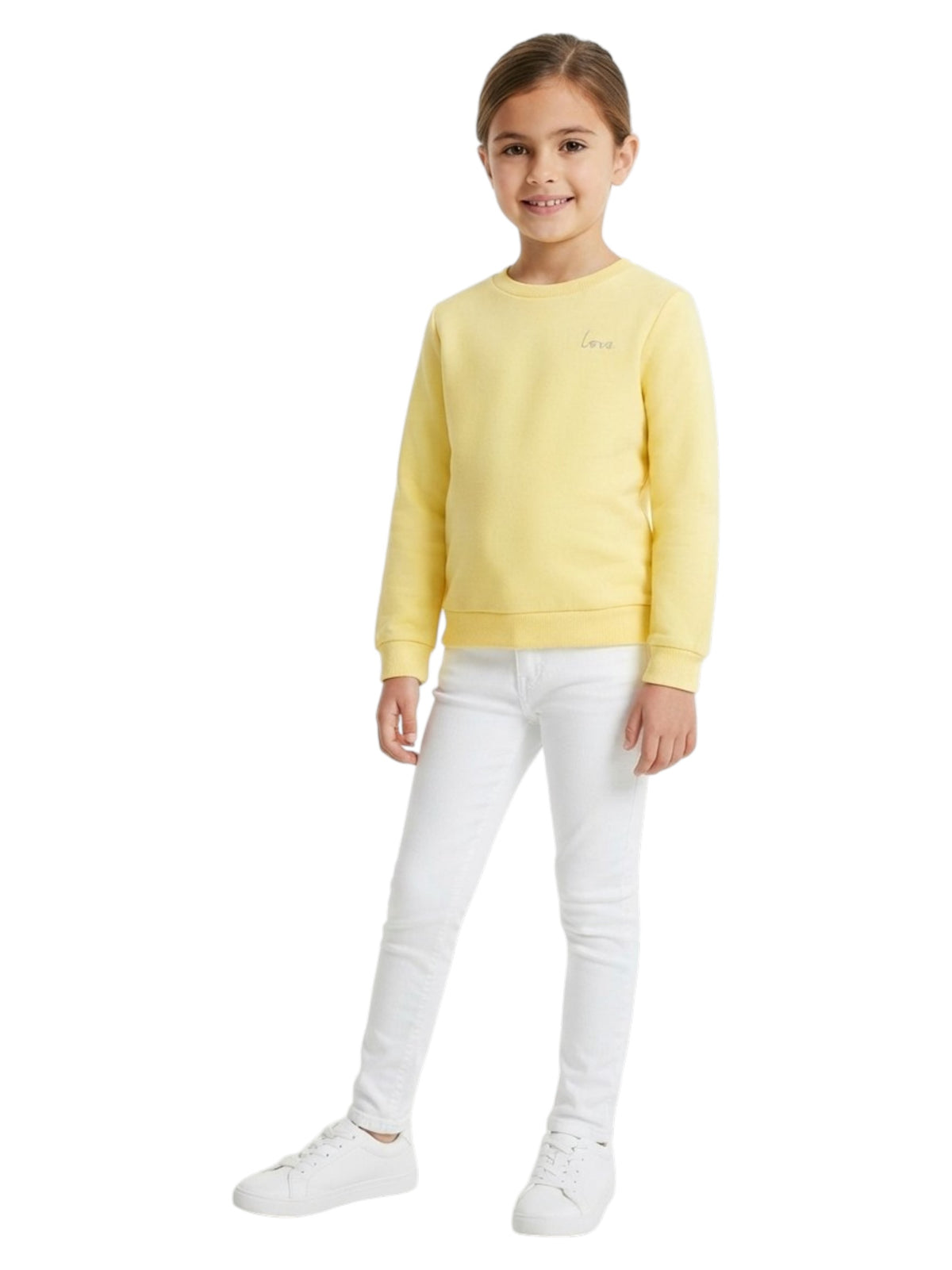Image for Kids Girl's Plain Solid Sweaters,Yellow