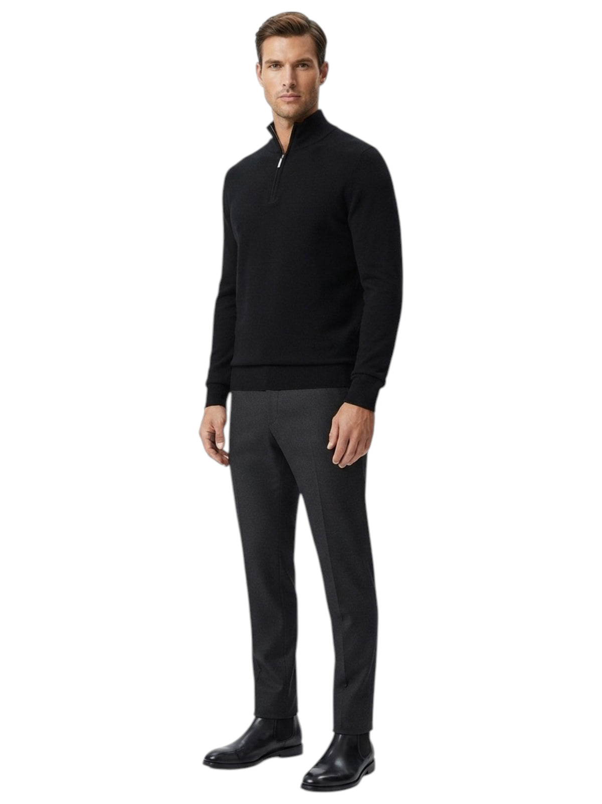Image for Men's Ribbed Knitted Sweater,Black