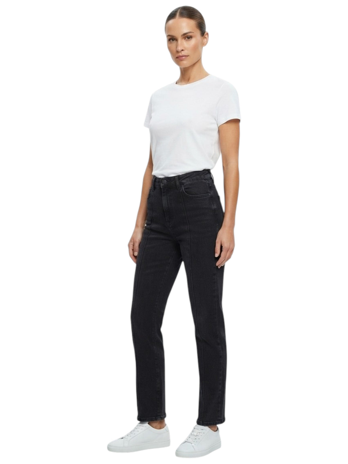 Image for Women's Plain Denim Jeans,Black