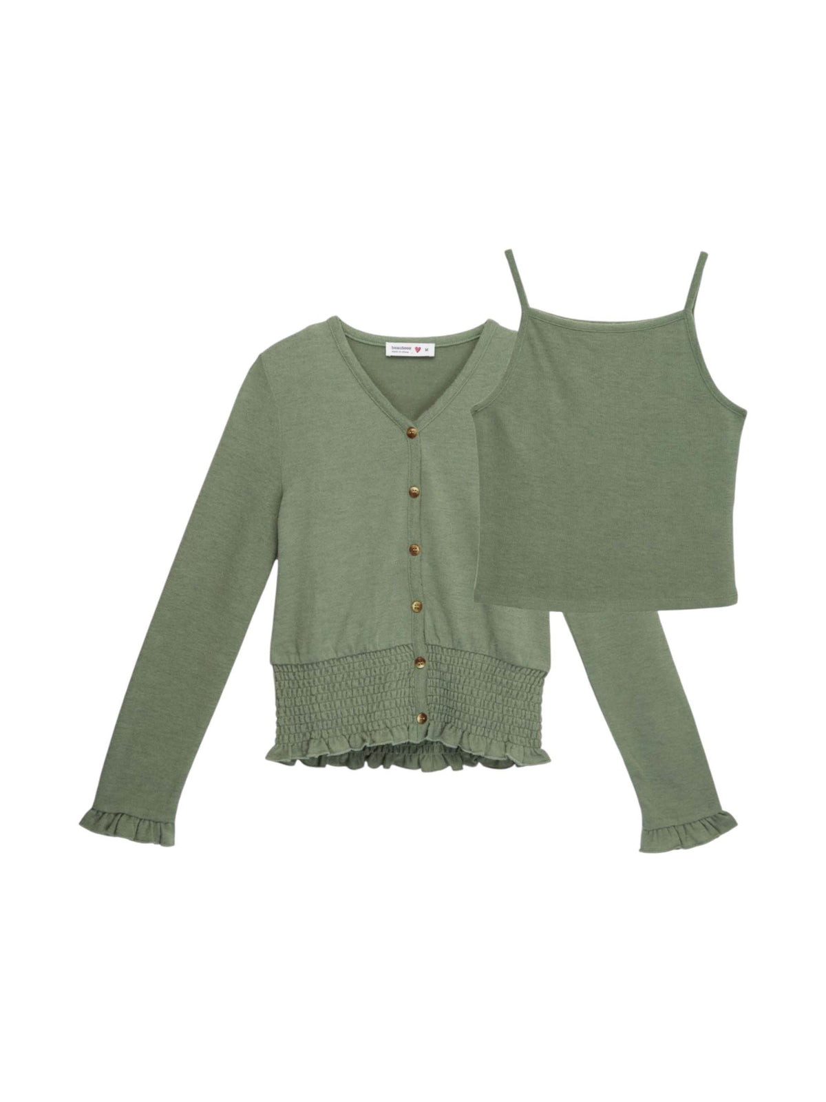 Image for Kids Girl's Plain Top 2 Pcs,Olive