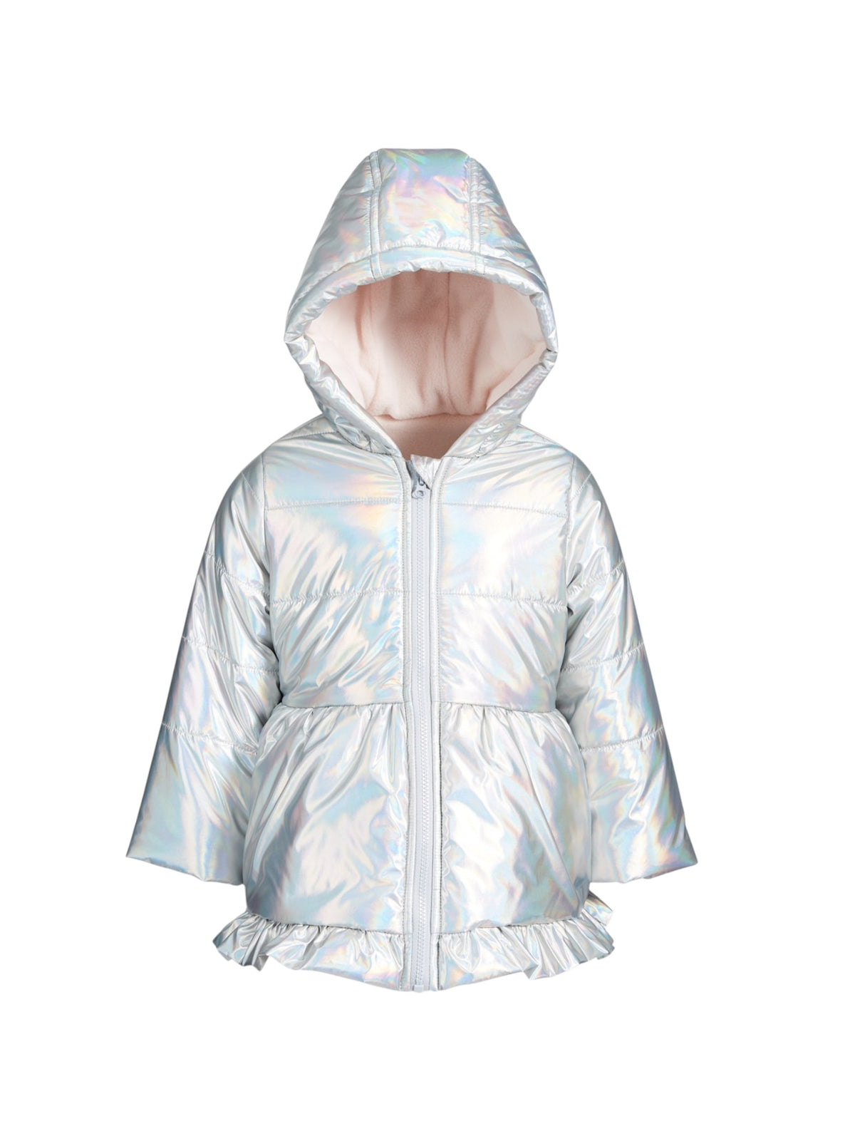 Image for Kids Girl's Plain Leather Jacket,Silver