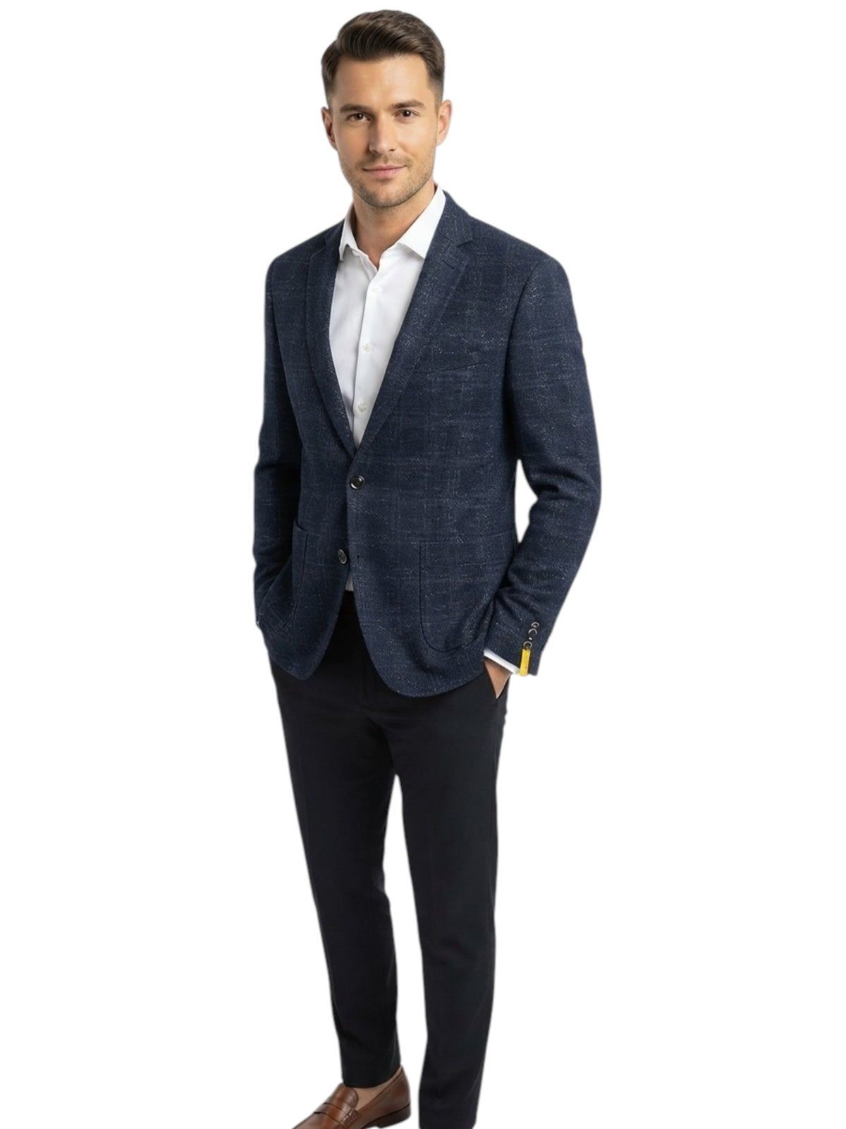Image for Men's Textured Blazer,Navy