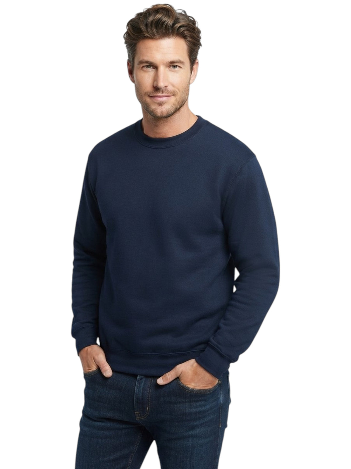 Image for Men's Plain Knitted Sweater,Navy Blue