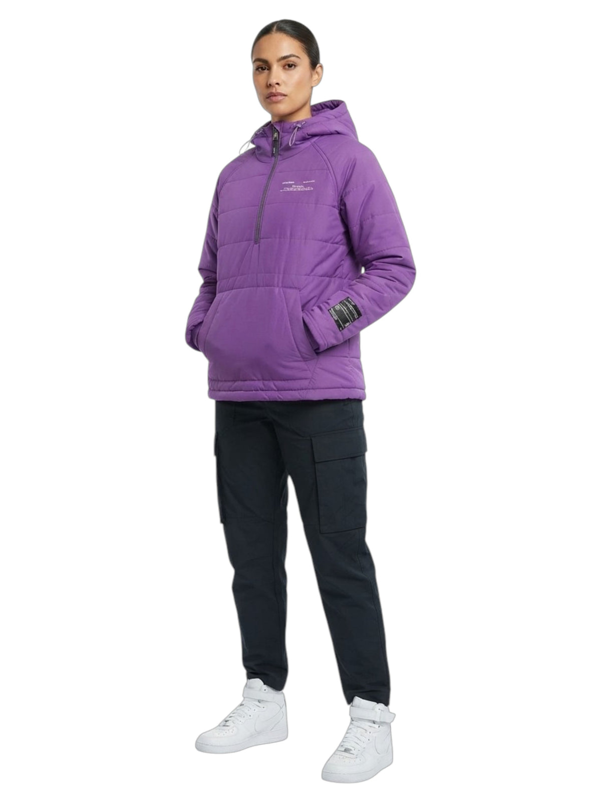 Image for Women's Quilted Puffer Hoodies,Purple