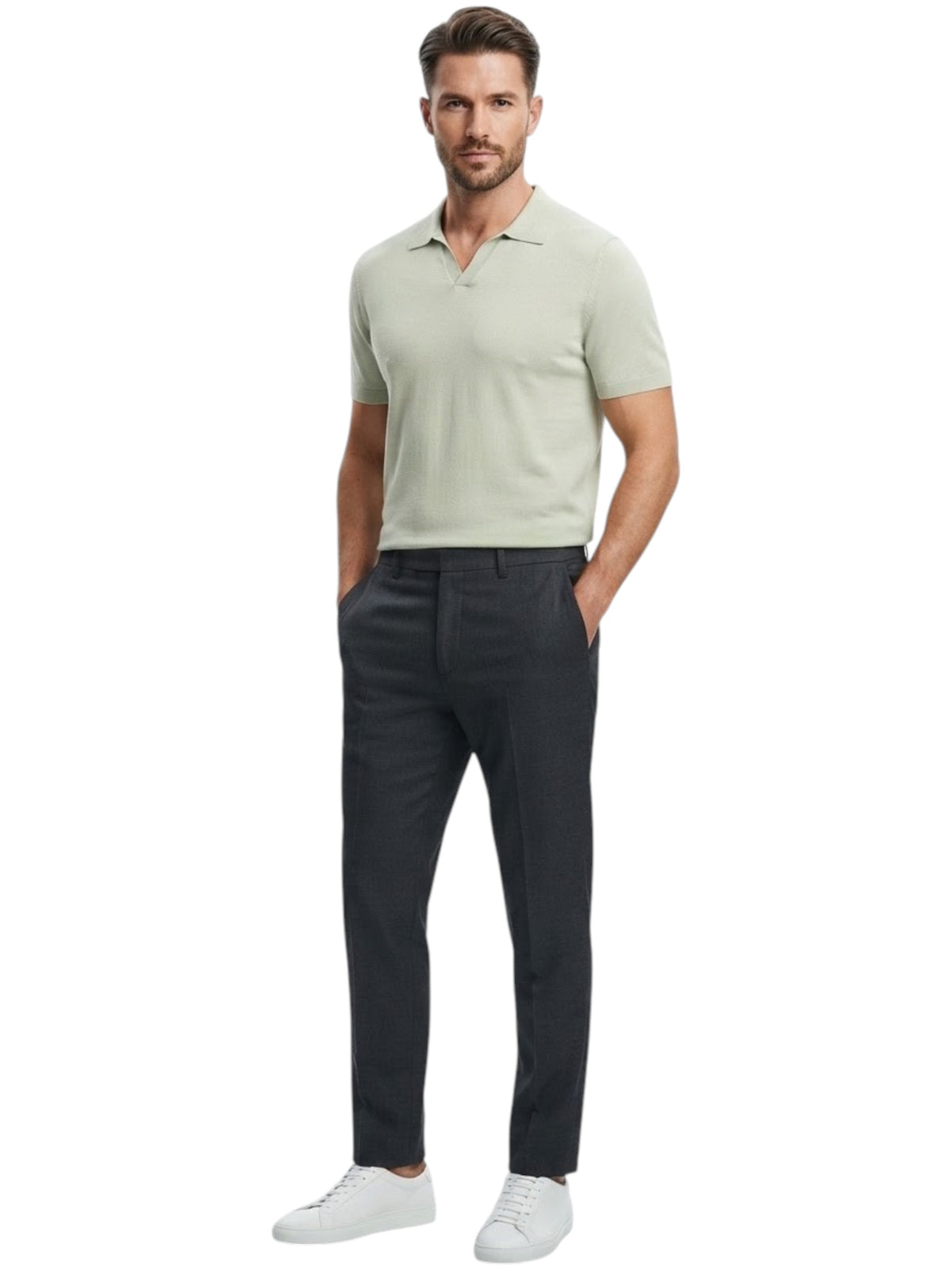 Image for Men's Plain Top,Pale Mint Green