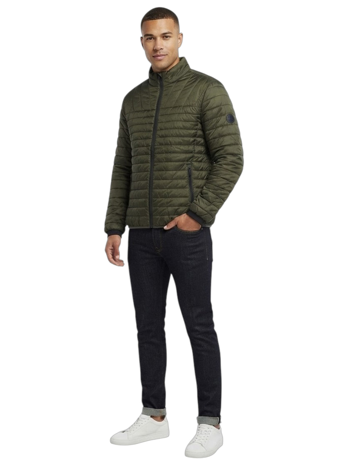 Image for Men's Quilted Jacket,Olive Green