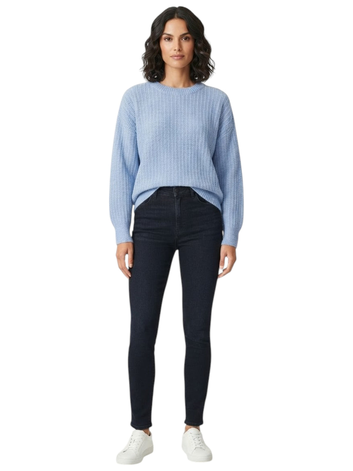 Image for Women's Textured Shiny Sweater,Blue