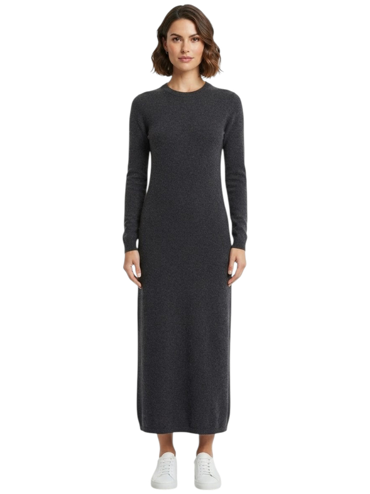 Image for Women's Plain Knitted Dress,Dark Grey