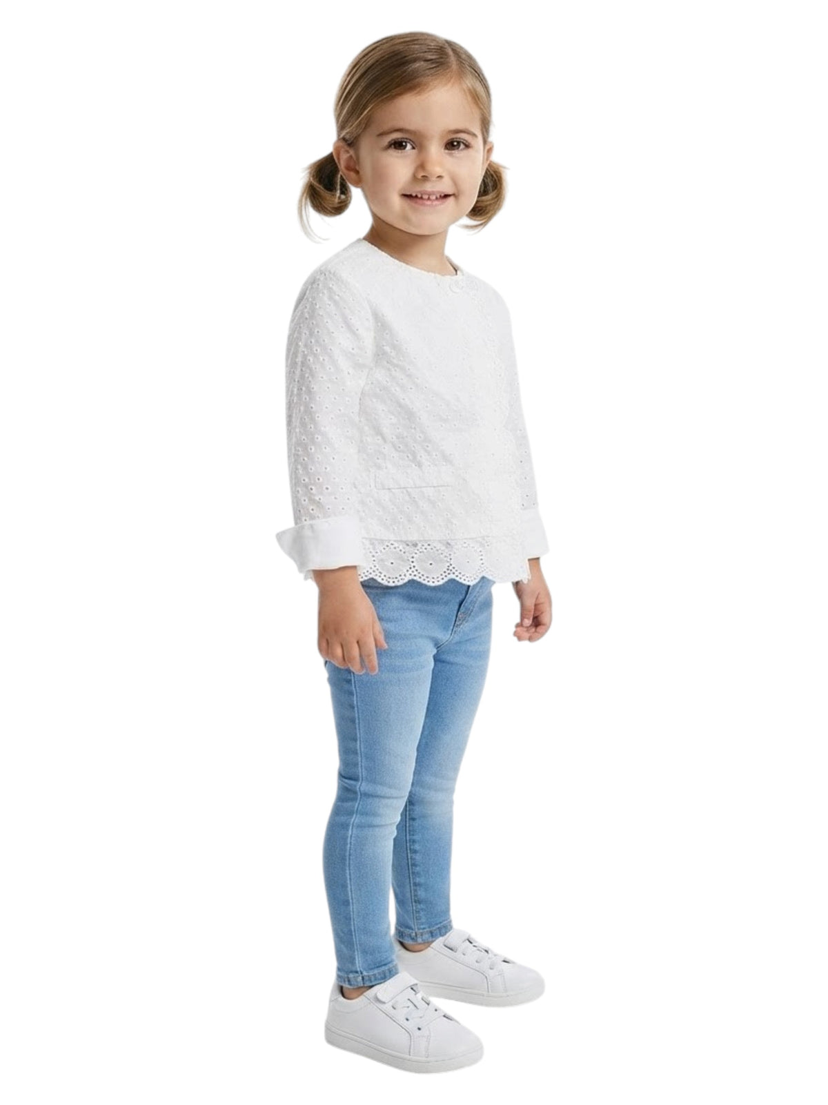 Image for Kids Girls Embroidered Top,White