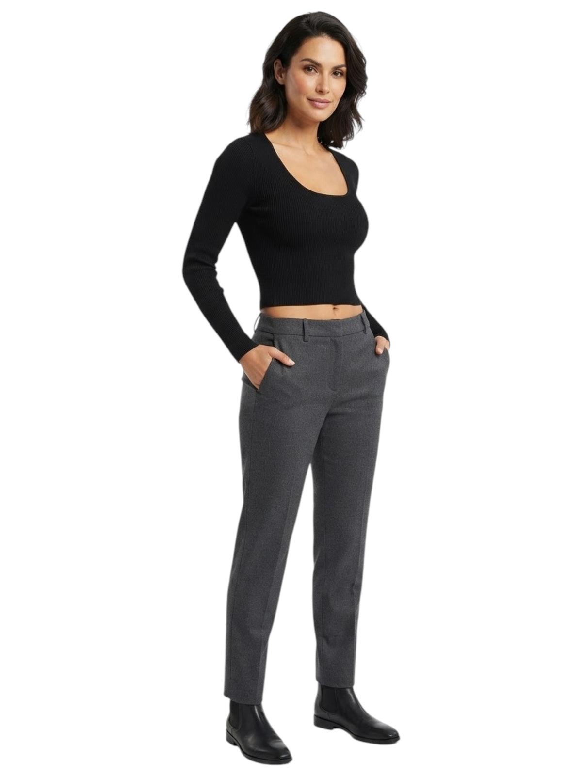 Image for Women's Plain Crop Top,Black