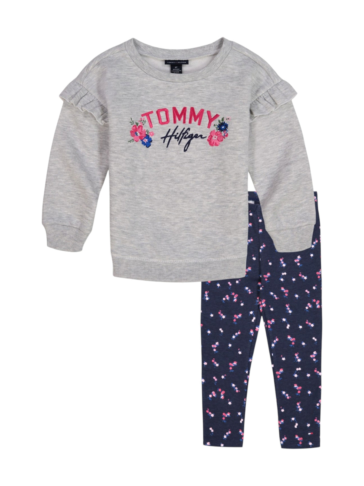 Image for Kids Girls Brand Logo Printed 2 Pcs Set,Grey/Navy