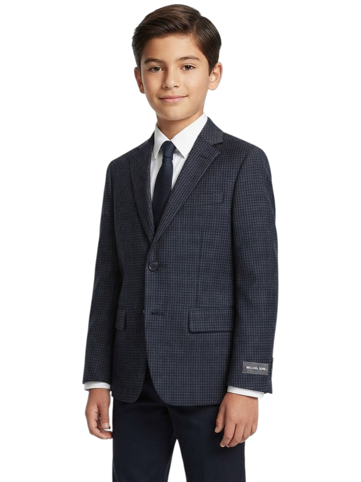 Image for Kids Boys Plaid Blazer,Navy Blue