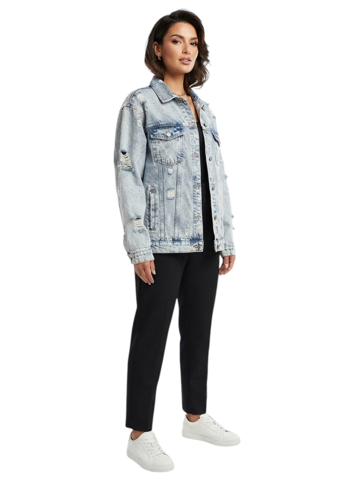 Image for Women's Plain Denim Jacket,Light Blue