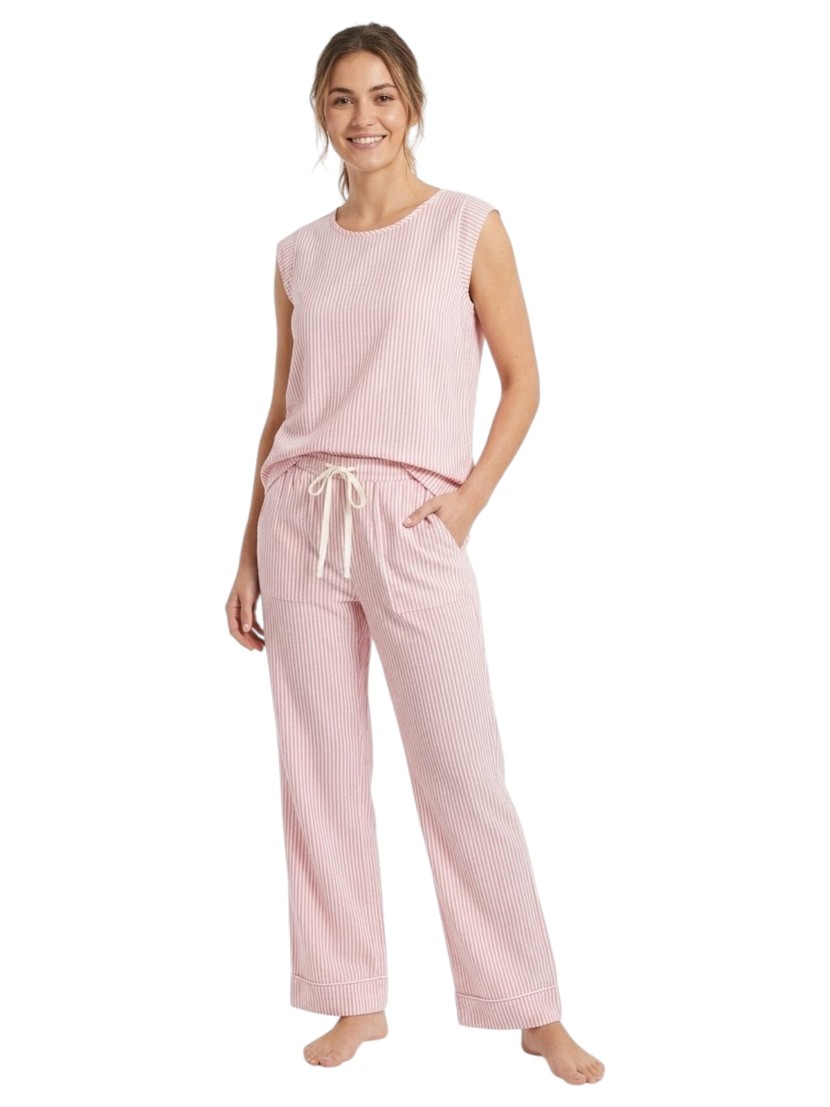 Image for Women's Striped Sleepwear Pants,Red/White