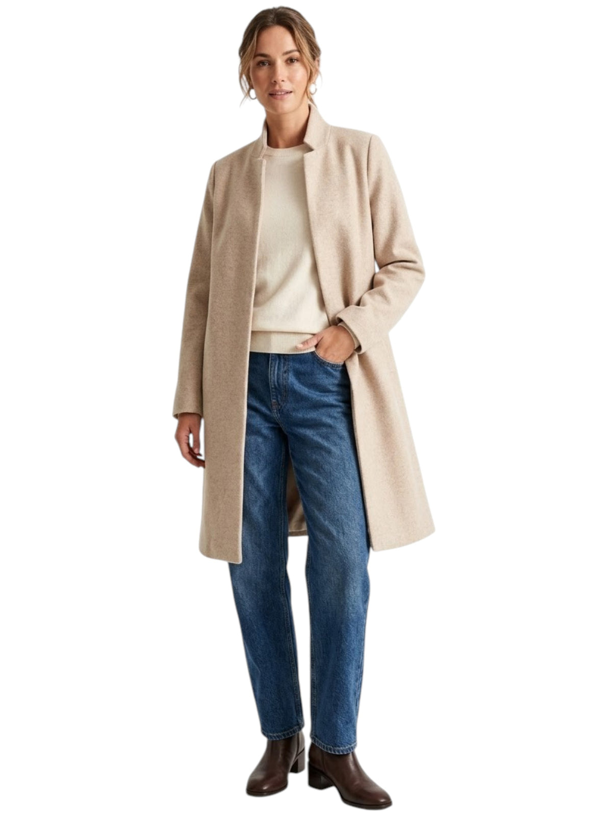 Image for Women's Plain Coat,Beige