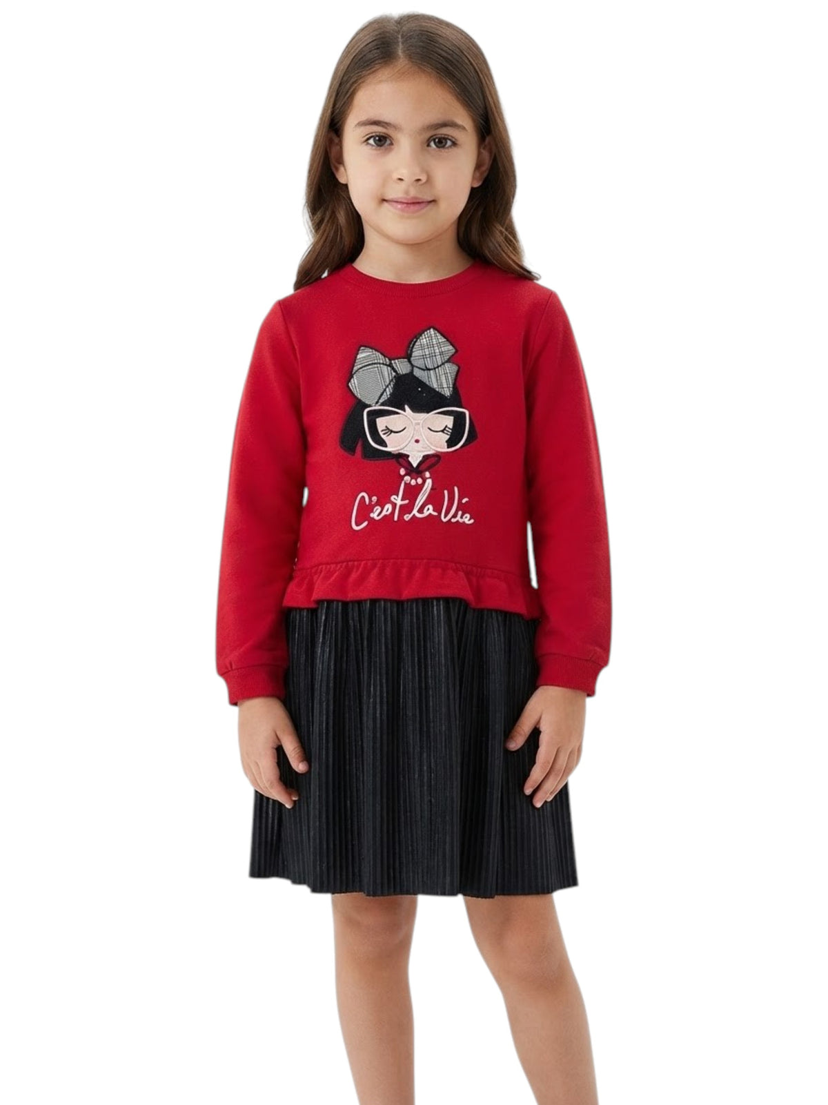 Image for Kids Girl's Printed Dress,Red