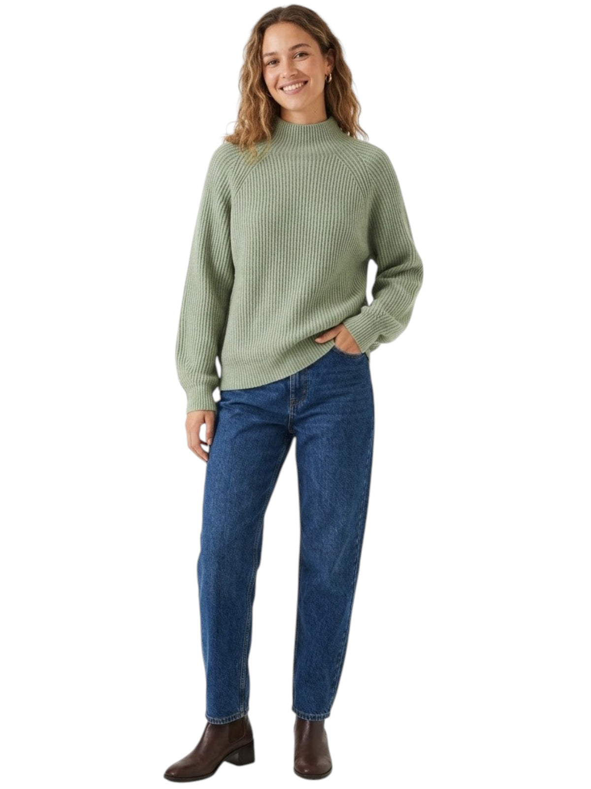 Image for Women's Ribbed Sweater,Green