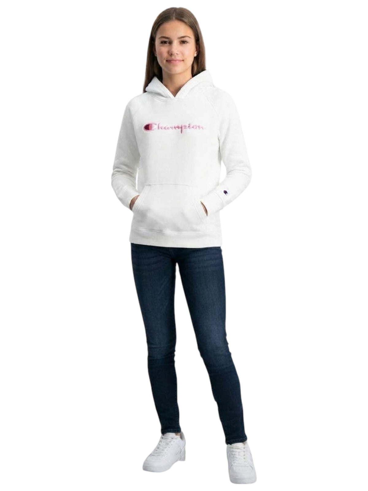 Image for Kids Girl's Brand Logo Printed Hoodies,White