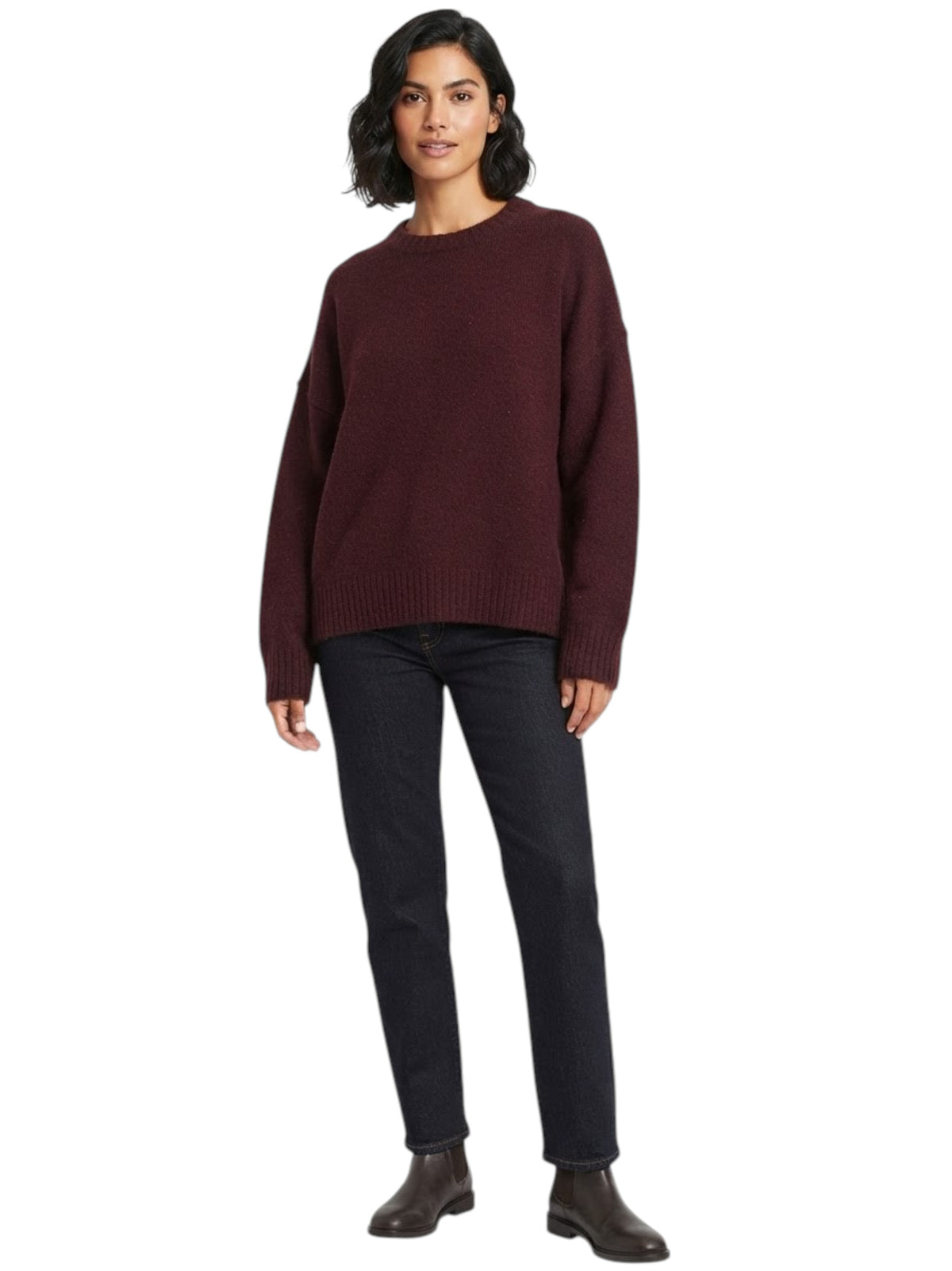 Image for Women's Ribbed Top,Burgundy