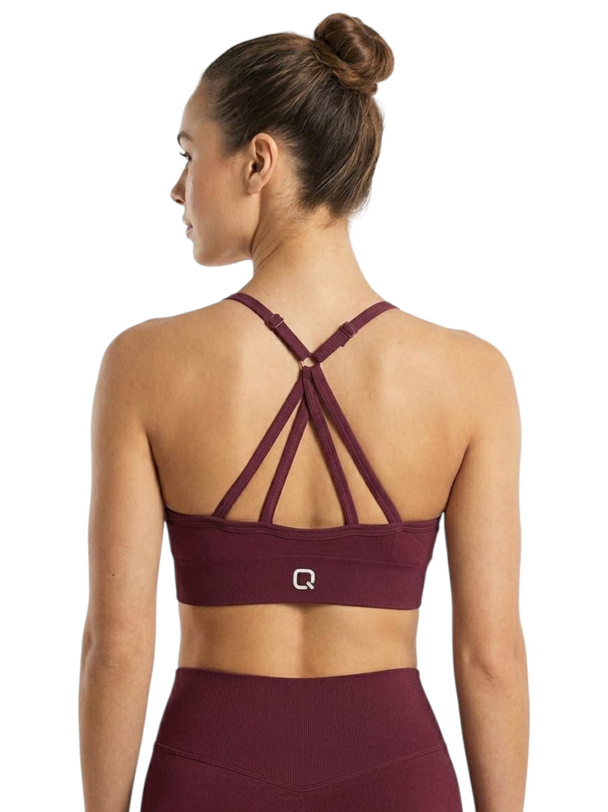 Image for Women's Plain Solid Sport Bra,Burgundy