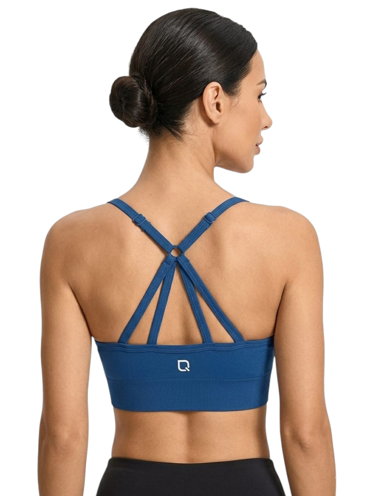 Image for Women's Plain Solid Sport Bra,Navy Blue